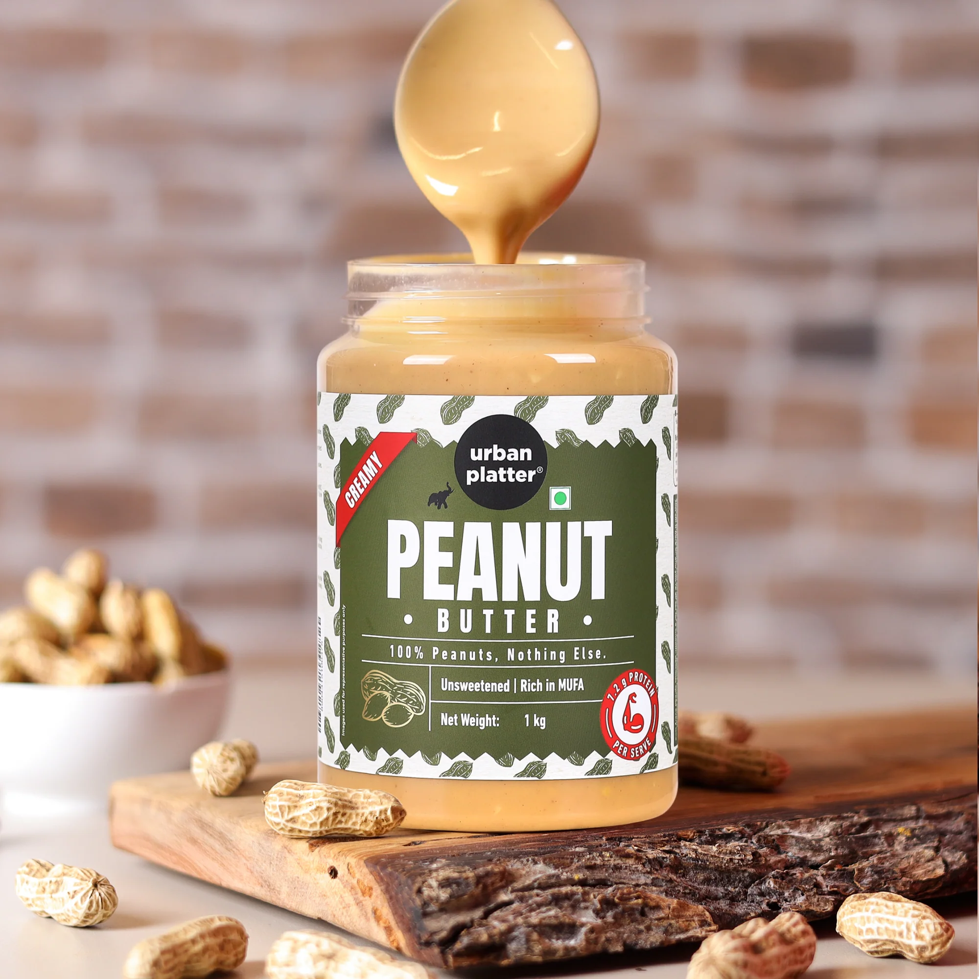 Natural Creamy Peanut Butter, 1kg [Unsweetened, No Added Oil] - Image 5