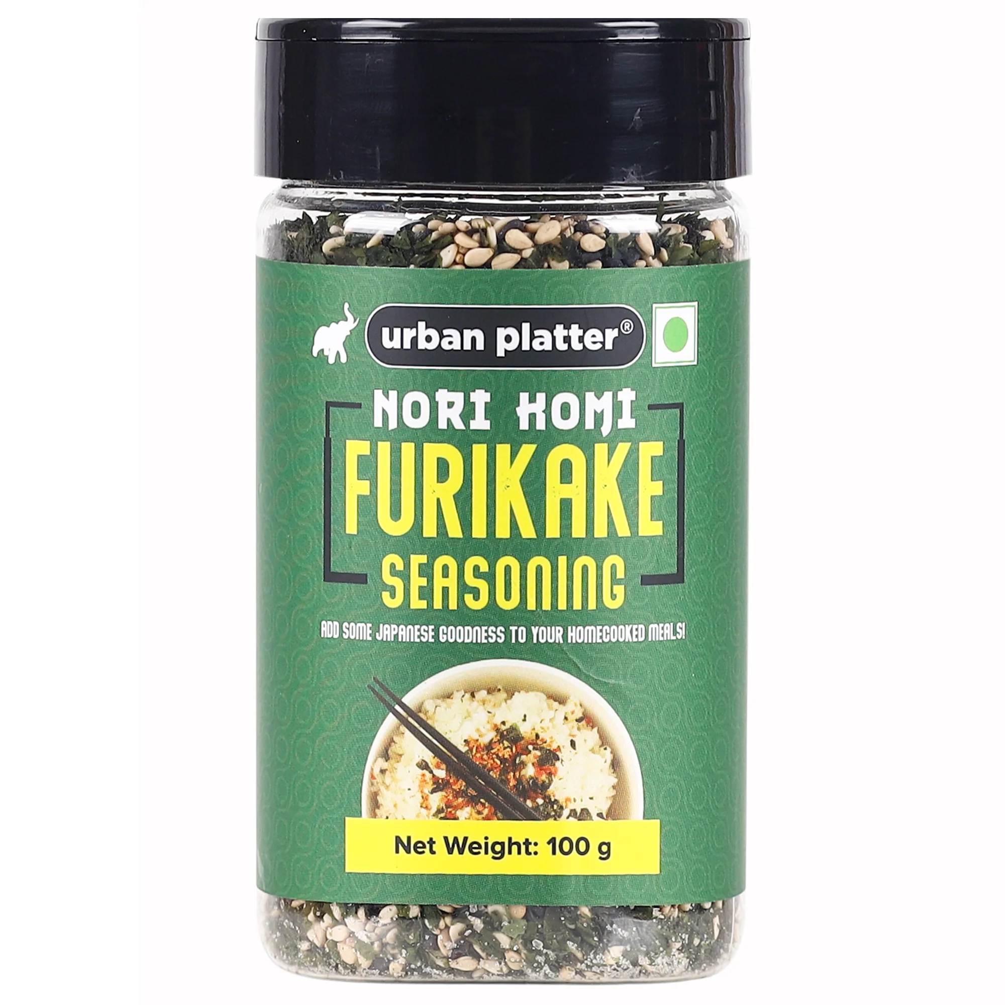Nori Komi Furikake Seasoning, 100g (Japanese Style, Made with Ao Nori, Sesame Seeds, Pink Salt, Season rice balls, sprinkle on Japanese Appetizers and more)