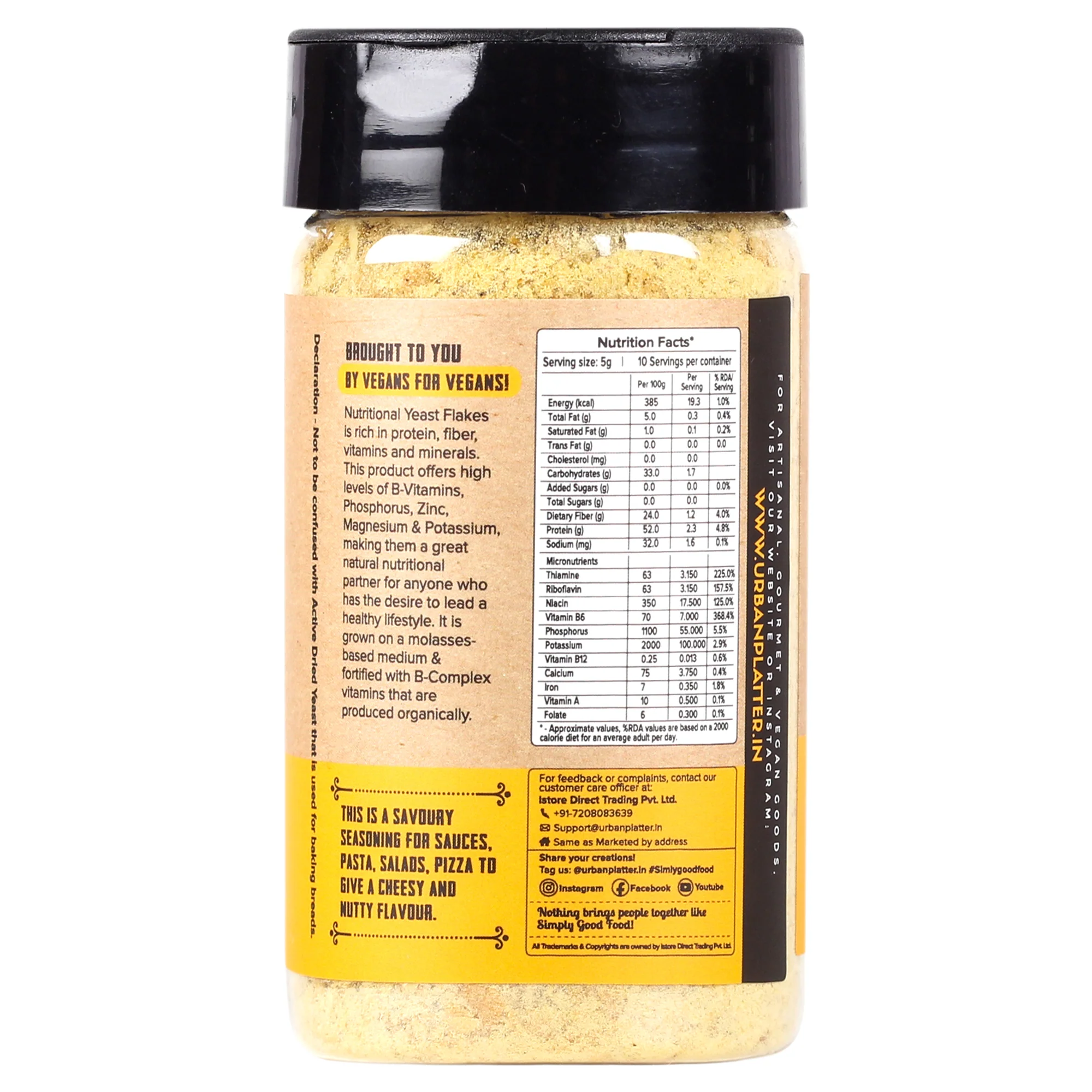 Nutritional Yeast Flakes, 50g (Rich in Vitamin B12, Gluten-free, Perfectly Plant-Based Nutty and Cheesy Nooch, Savoury Seasoning) - Image 3