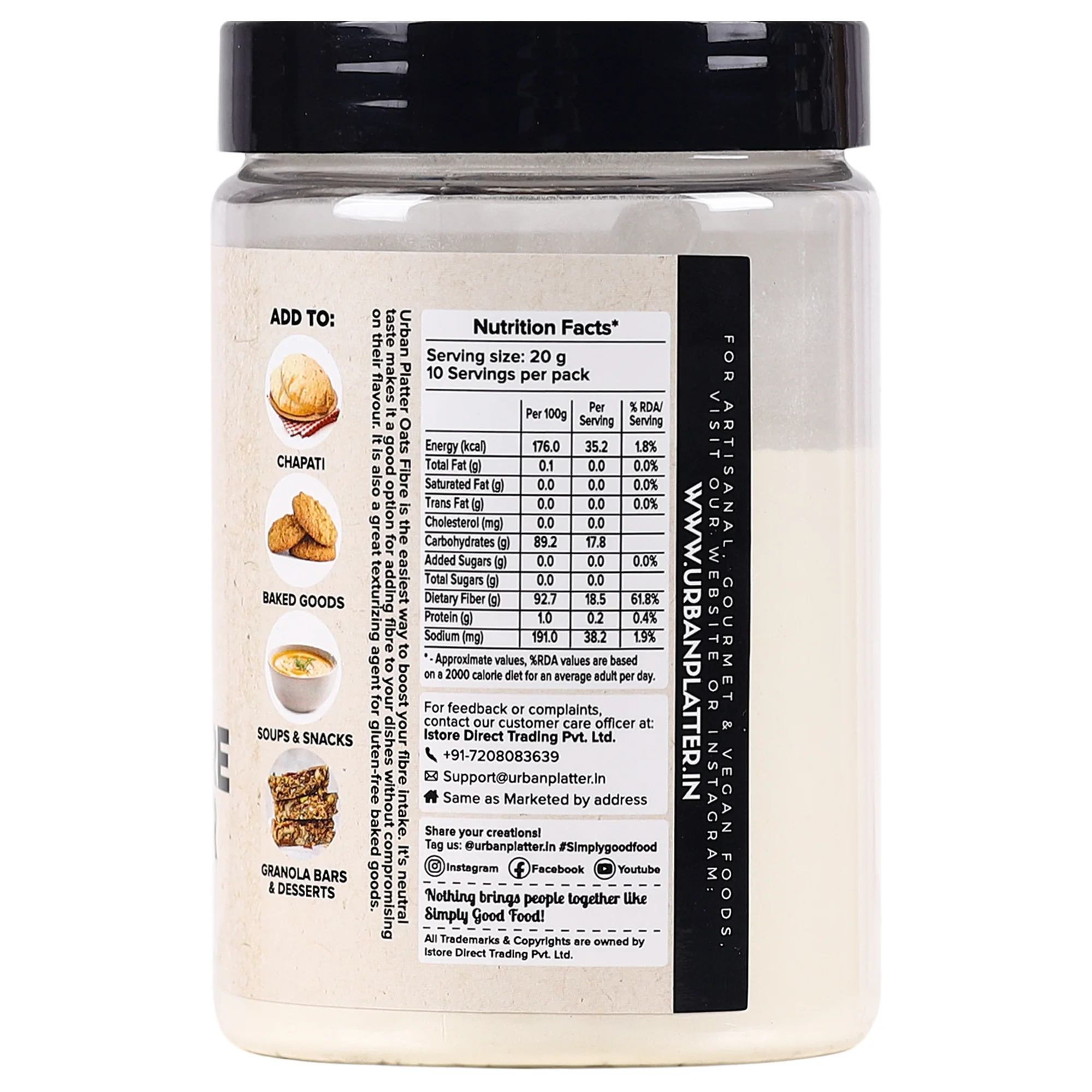 Oats Fibre Powder, 200g - Image 3