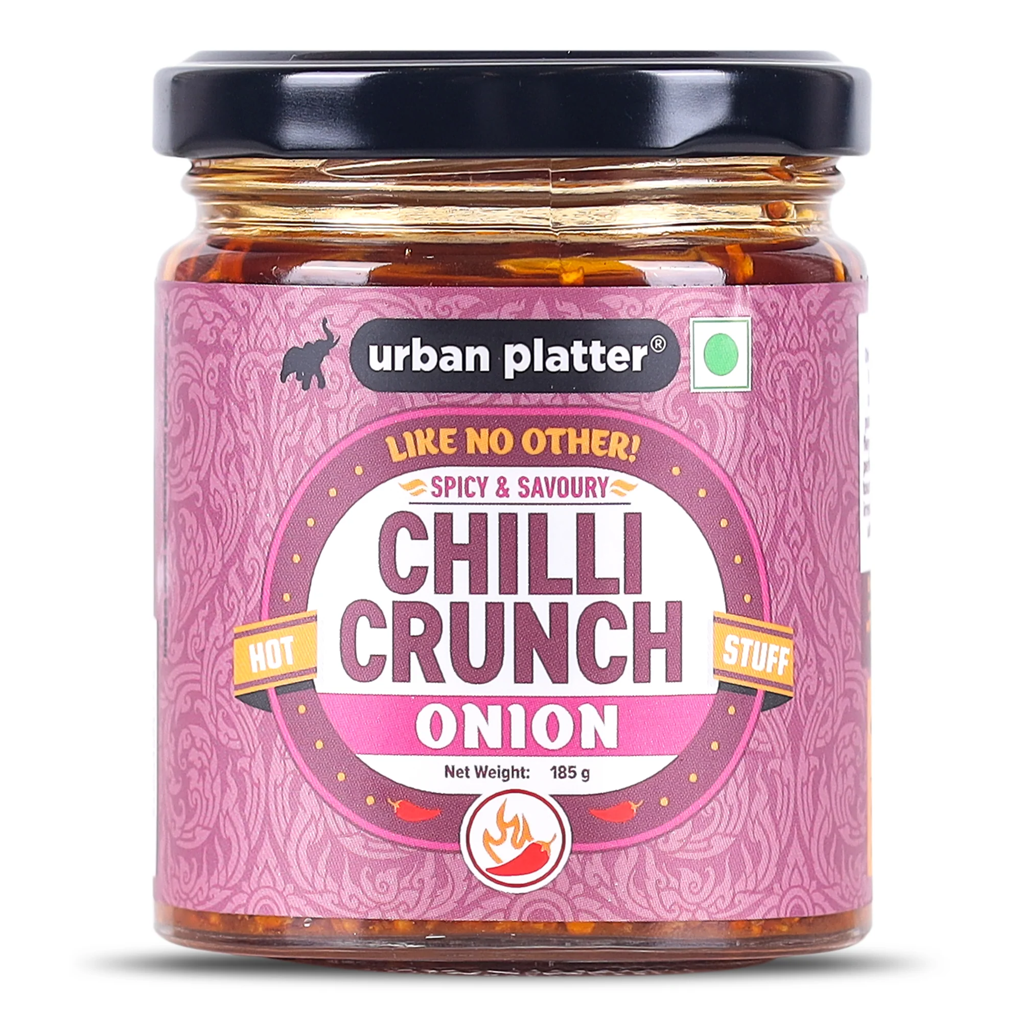 Onion Chilli Crunch, 185g (Spicy and Irresistibly Crunchy | Preservative-free | MSG-free)