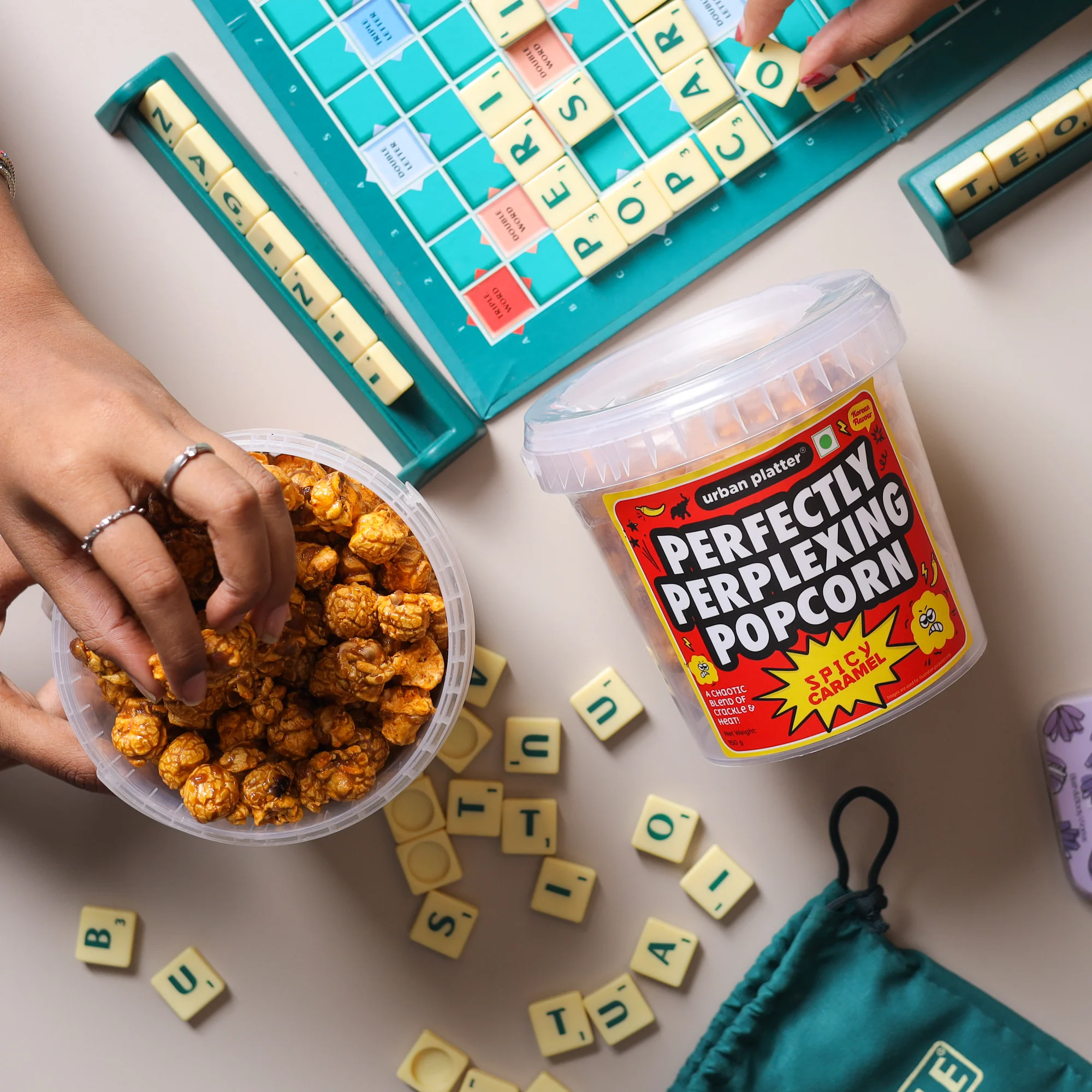 Perfectly Perplexing Popcorn - Spicy Caramel, 150g (Tub of Caramel Popcorn with Bold Korean Style Spice, Ready to eat snack) - Image 4