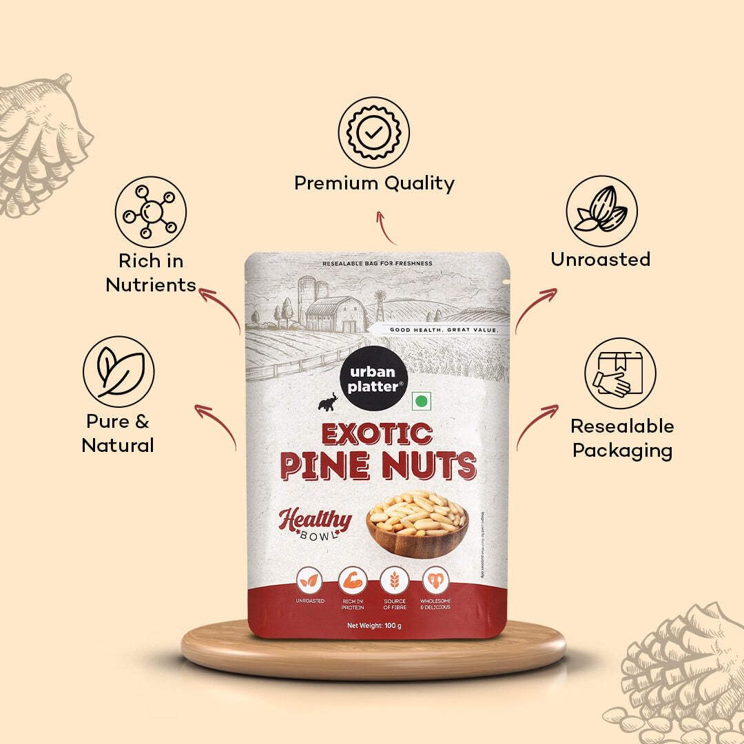 Exotic Pine Nuts, 100g (Chilgoza Giri | Rich in Protein | Elevates Pesto, Hummus, Salads) - Image 5