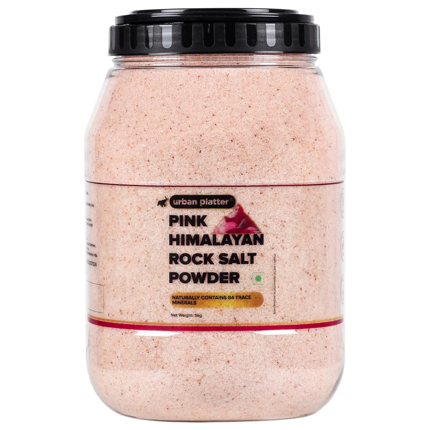 Pink Himalayan Rock Salt Powder, 3kg (Unrefined | Additive Free | 100% Pink Rock | Sendha | PET Jar)