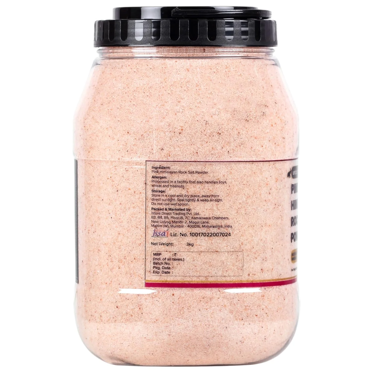 Pink Himalayan Rock Salt Powder, 3kg (Unrefined | Additive Free | 100% Pink Rock | Sendha | PET Jar) - Image 3