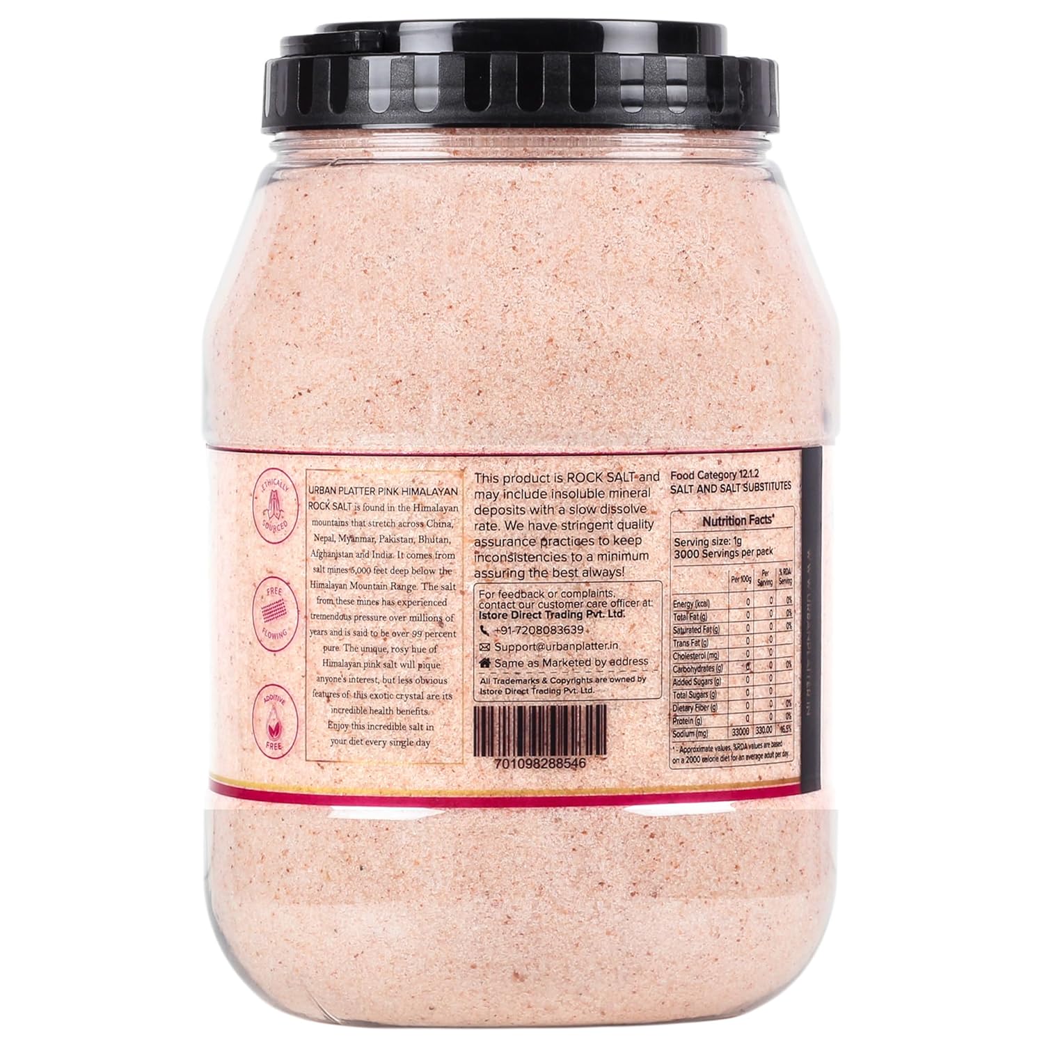 Pink Himalayan Rock Salt Powder, 3kg (Unrefined | Additive Free | 100% Pink Rock | Sendha | PET Jar) - Image 4