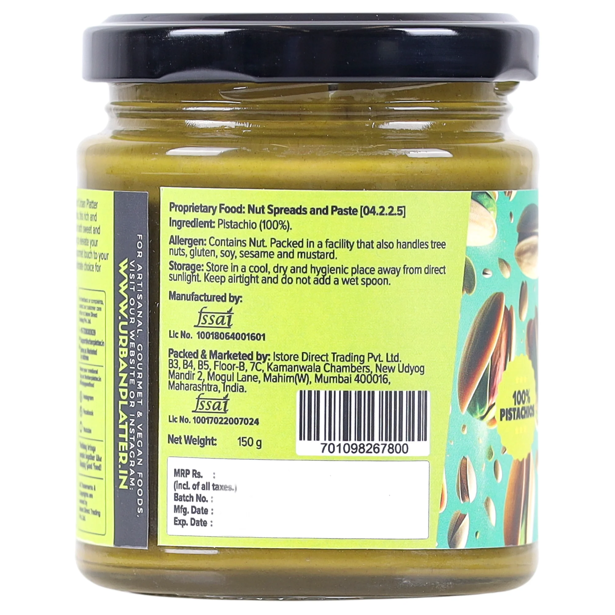 Pishori Pistachio Paste, 150g (Pure Pista Butter) - Image 2