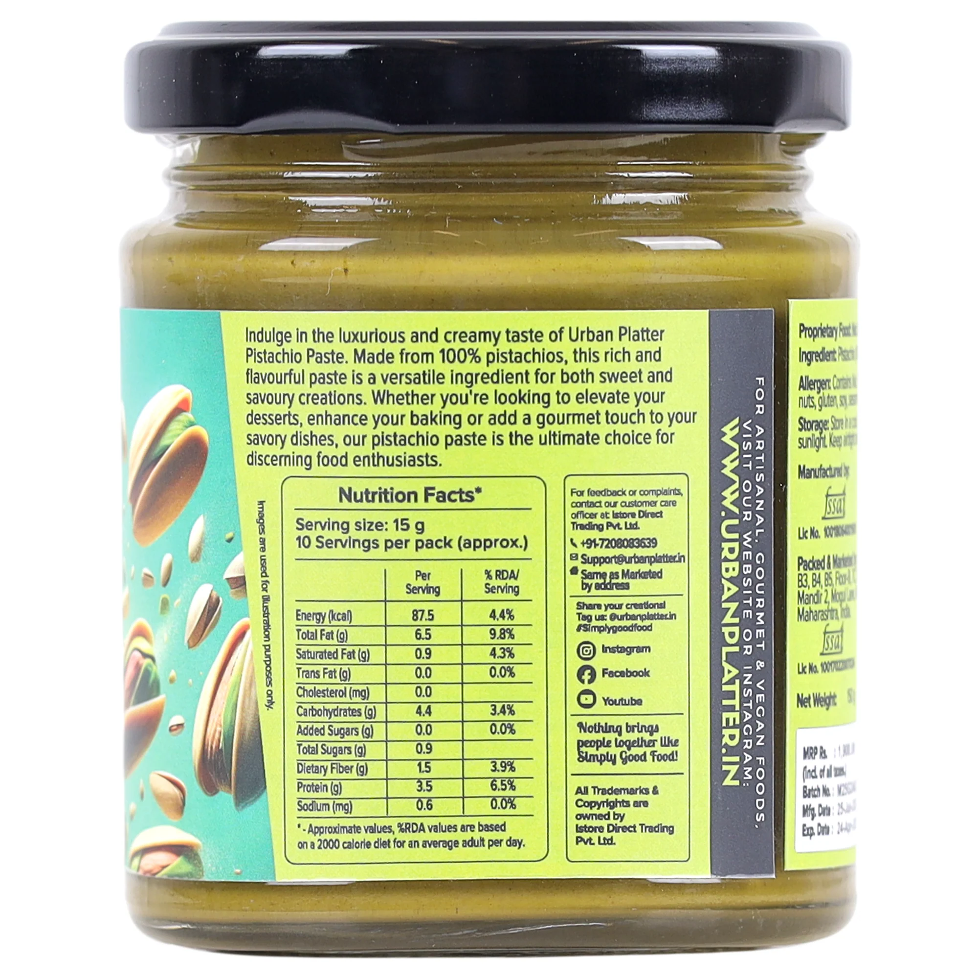 Pishori Pistachio Paste, 150g (Pure Pista Butter) - Image 3