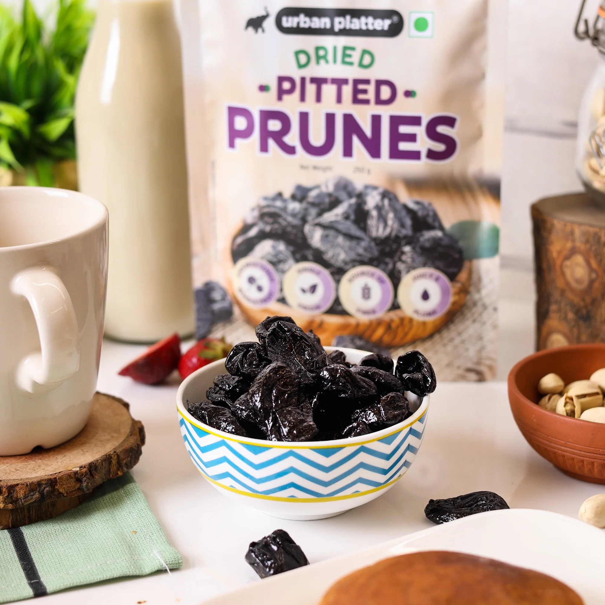Pitted California Prunes, 250g (Dried Plums | Unsweetened | Rich in fibre | Great for Digestion) - Image 4