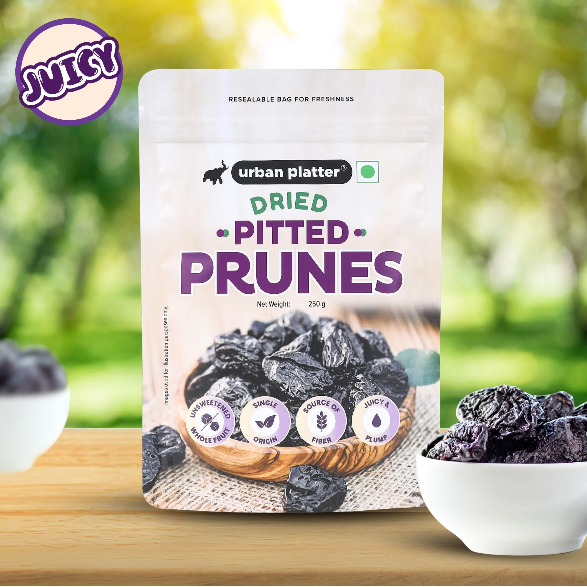 Pitted California Prunes, 250g (Dried Plums | Unsweetened | Rich in fibre | Great for Digestion) - Image 5