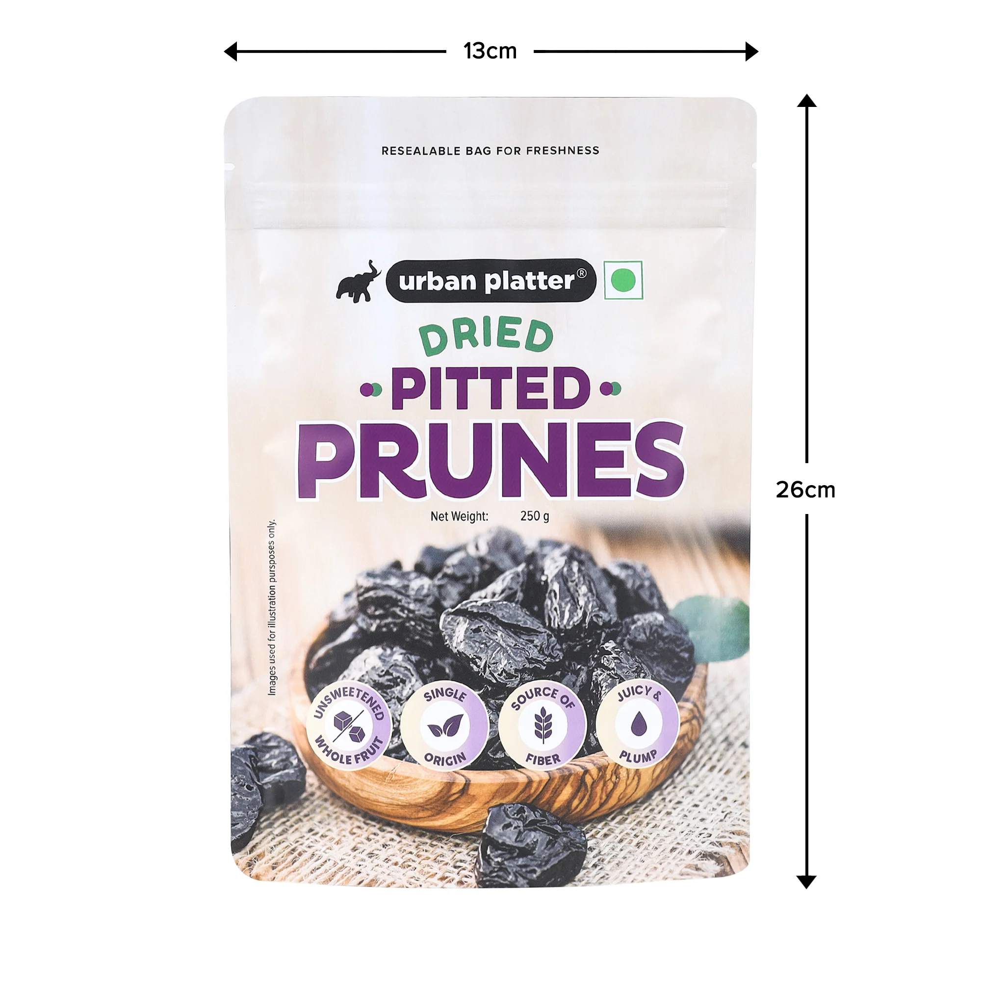 Pitted California Prunes, 250g (Dried Plums | Unsweetened | Rich in fibre | Great for Digestion) - Image 6