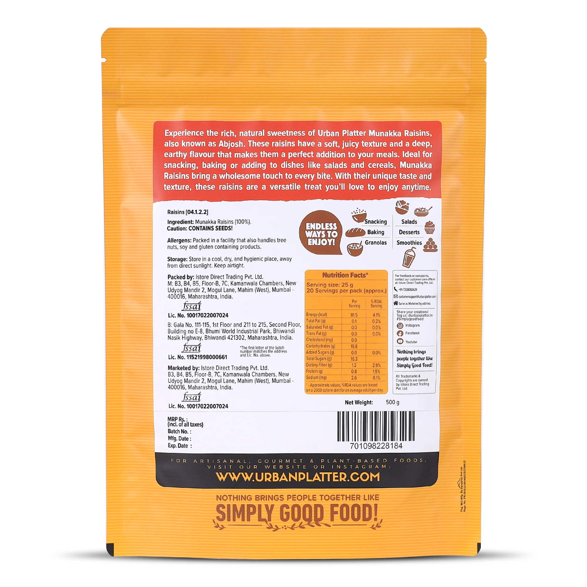 Premium Munakka Raisins, 500g (Naturally Sweet & Juicy | Rich in Antioxidants | Contain seeds | Ayurveda Superfood) - Image 2