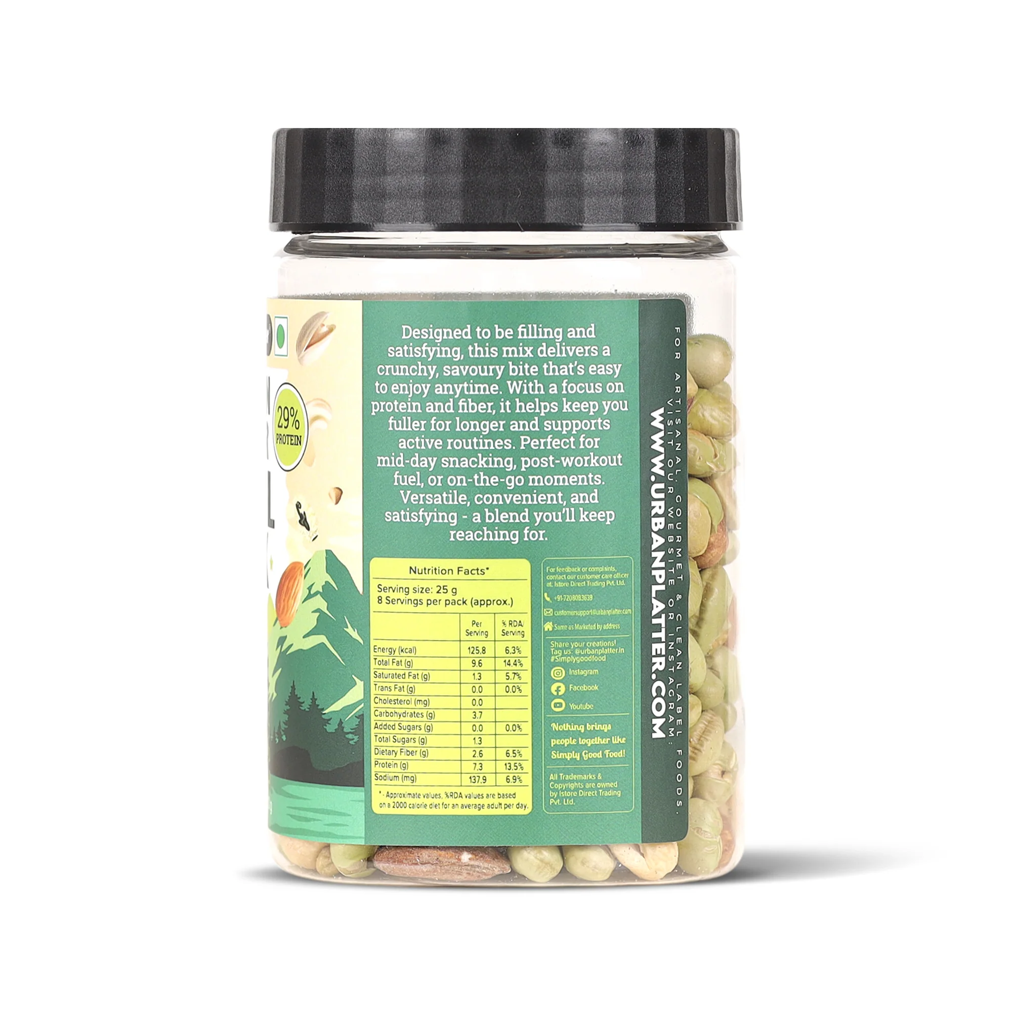 Protein Power Trail Mix, 200g (High Protein Snack Mix | 29% Protein | Crunchy & Salted Nuts & Edamame | Ready-to-Eat) - Image 3