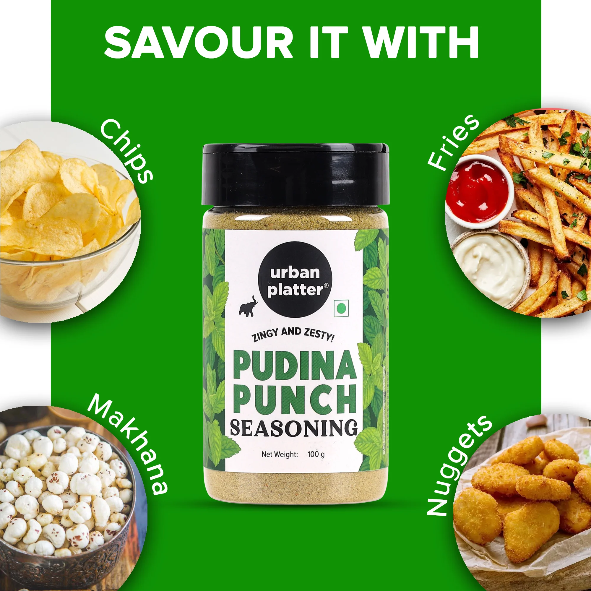 Pudina Punch Seasoning, 100g (Refreshing Minty Blend | Great for Fries, Popcorn, Makhanas & Salads) - Image 7