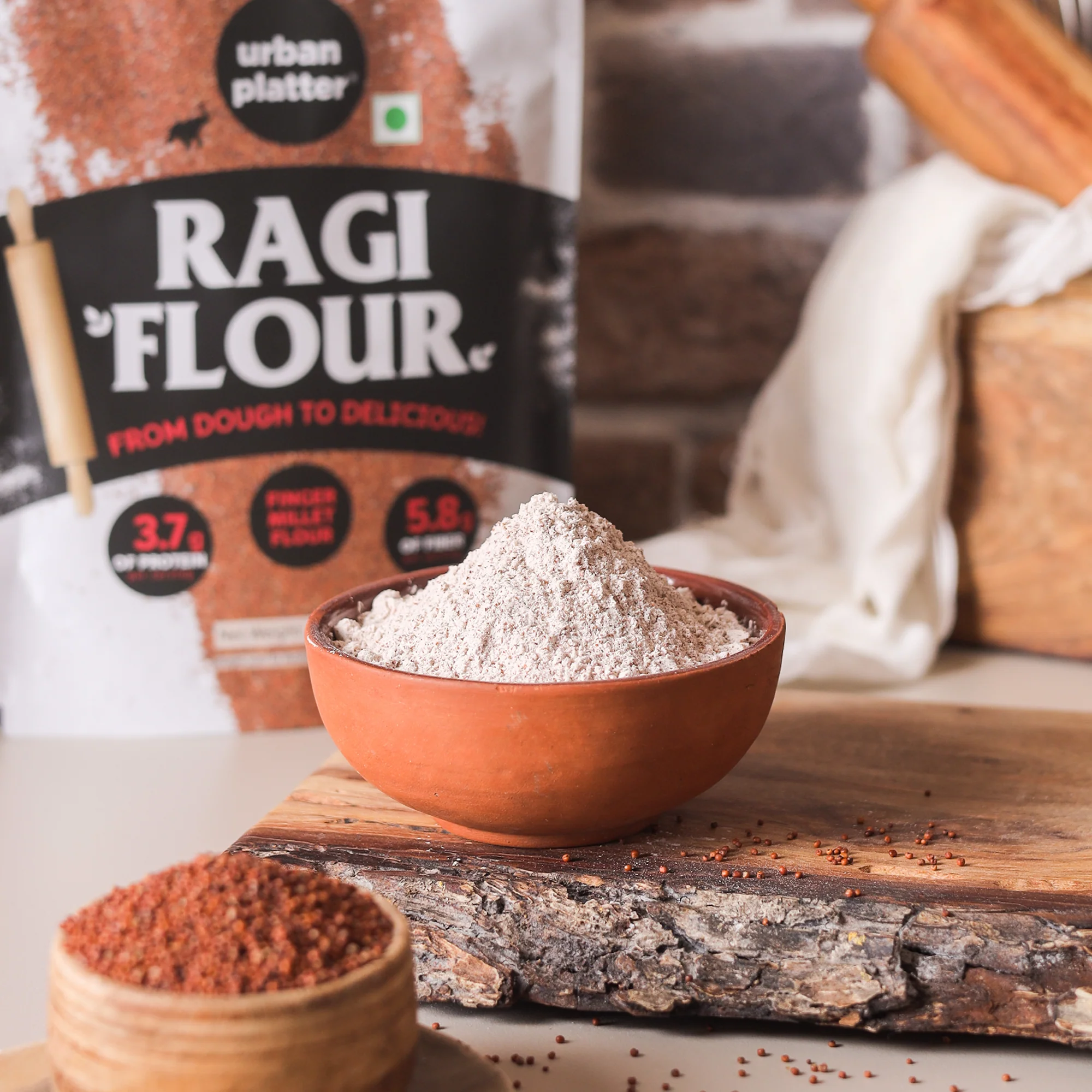 Ragi Flour, 500g (Nachni Atta | Finger Millet Flour | Ancient Supergrain | Good Source of Calcium, Iron and Fibre) - Image 3