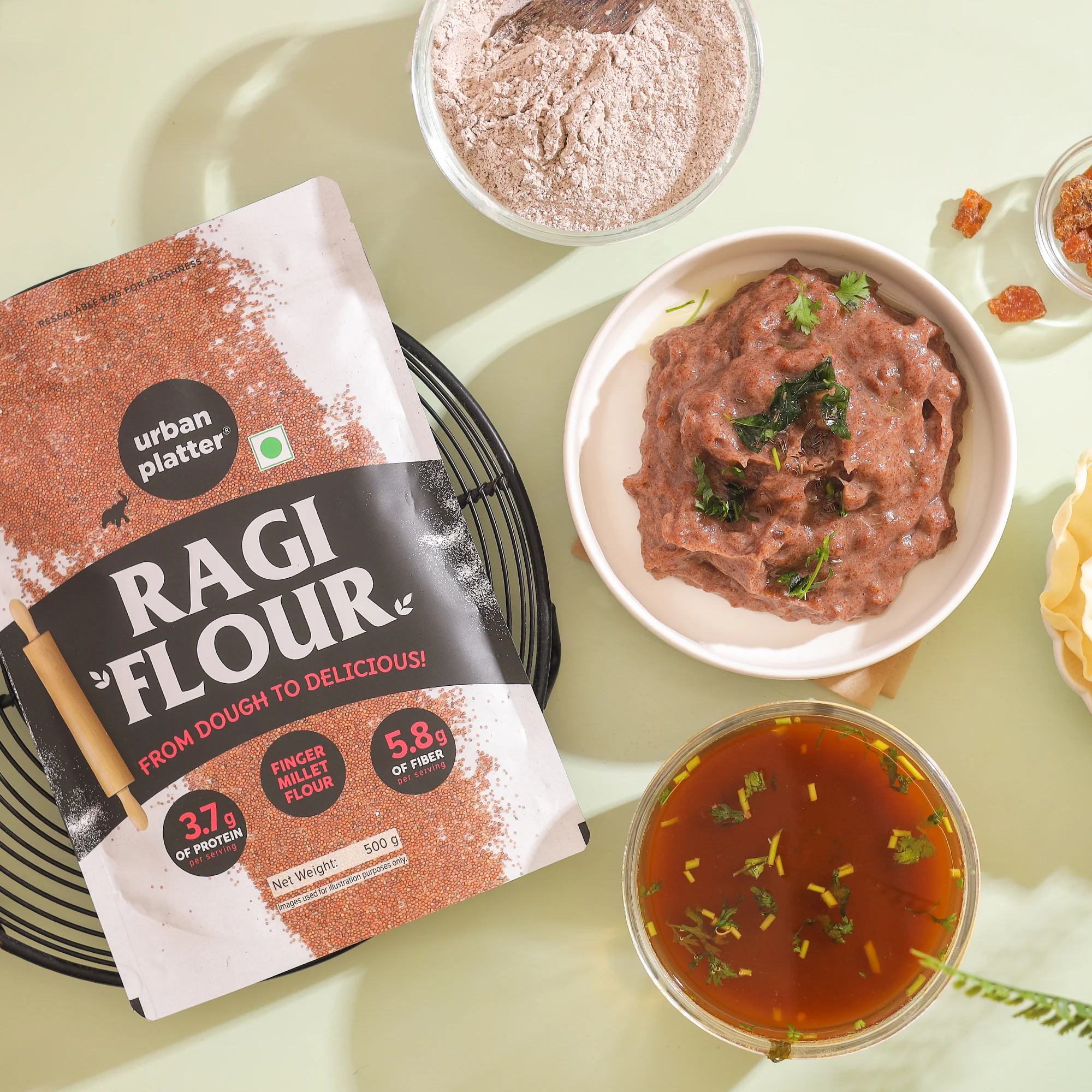Ragi Flour, 500g (Nachni Atta | Finger Millet Flour | Ancient Supergrain | Good Source of Calcium, Iron and Fibre) - Image 4