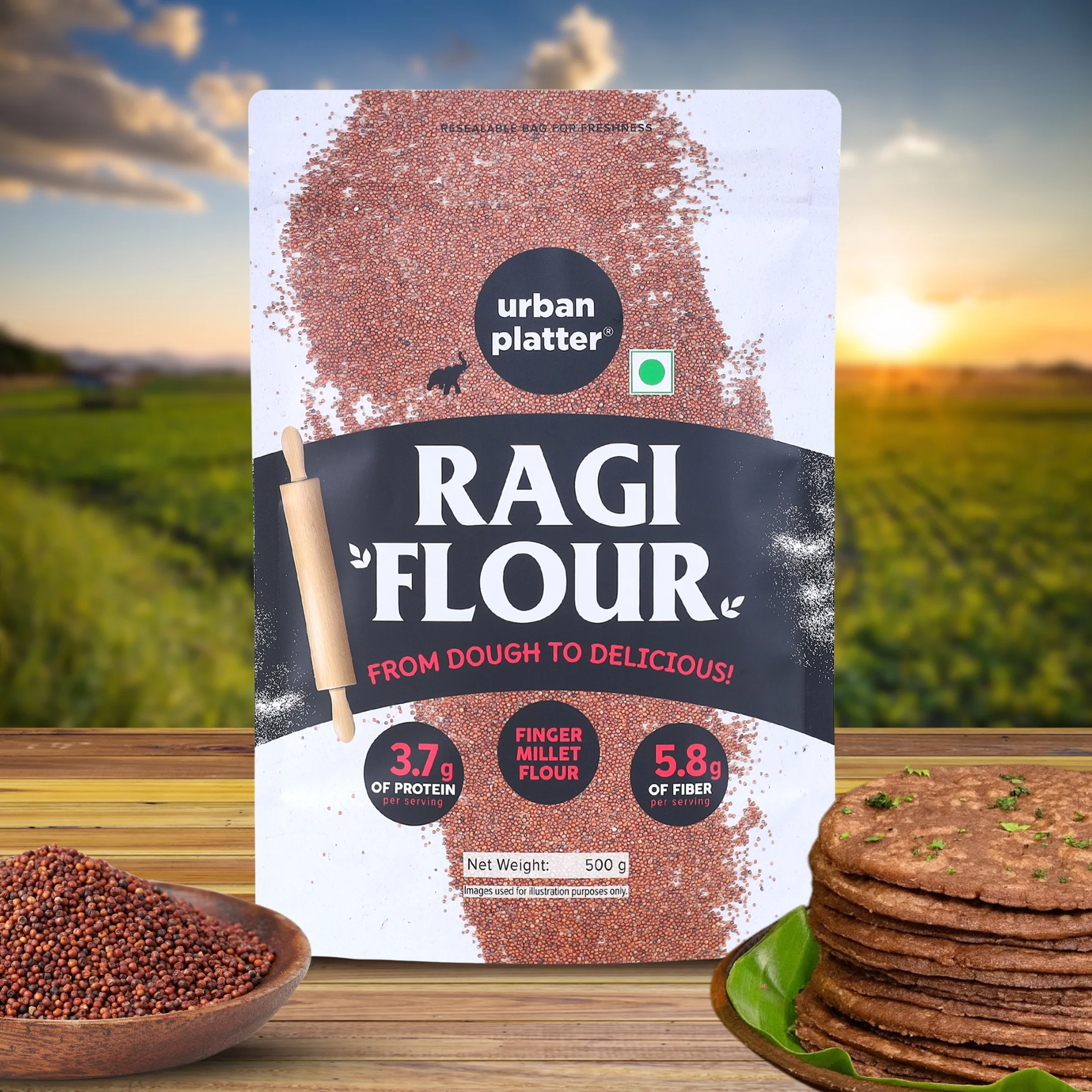 Ragi Flour, 500g (Nachni Atta | Finger Millet Flour | Ancient Supergrain | Good Source of Calcium, Iron and Fibre) - Image 5