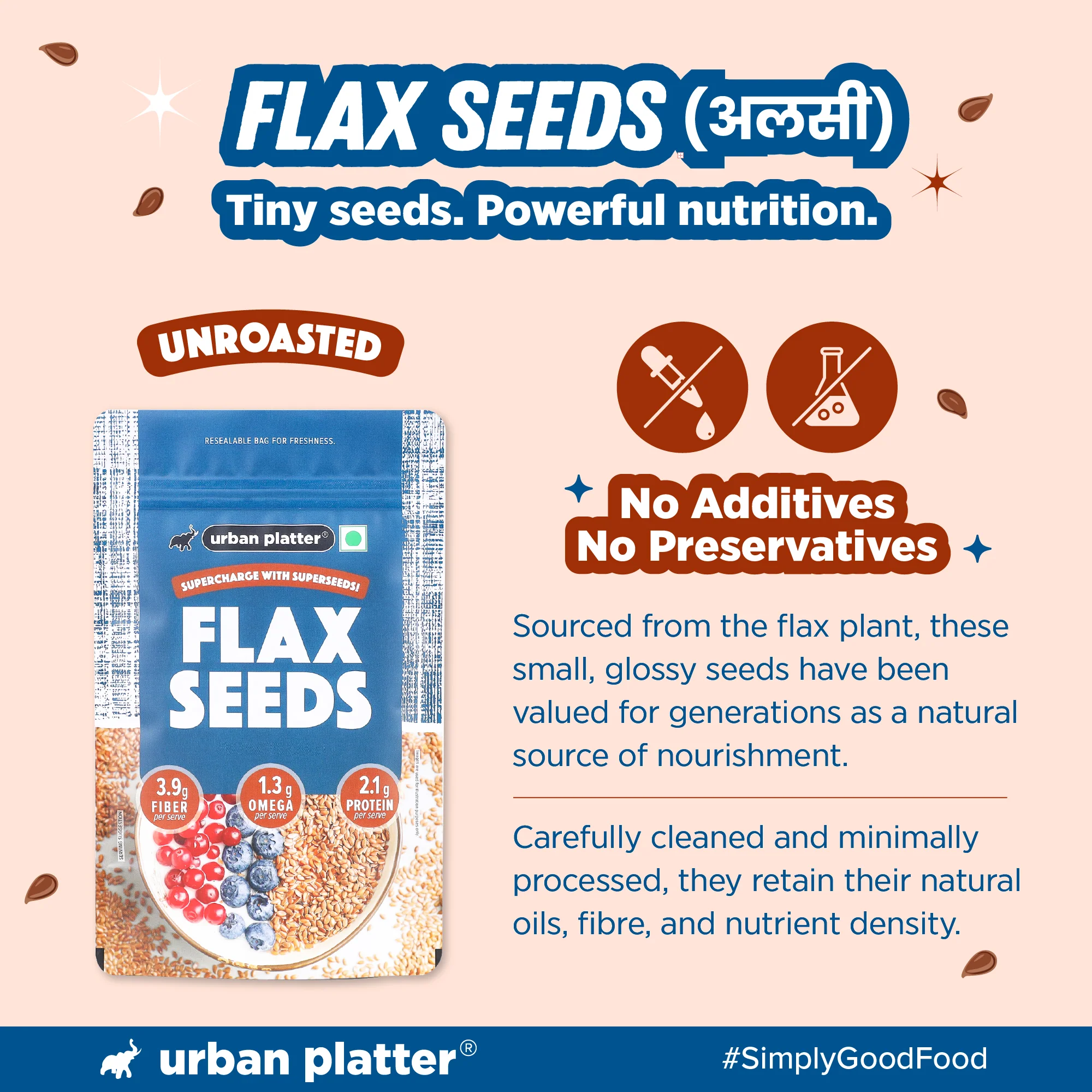 Flax Seeds, 500g (Alsi, Heart-Healthy, Protein and Fiber Rich, Use in salads, After meal Digestive) - Image 4