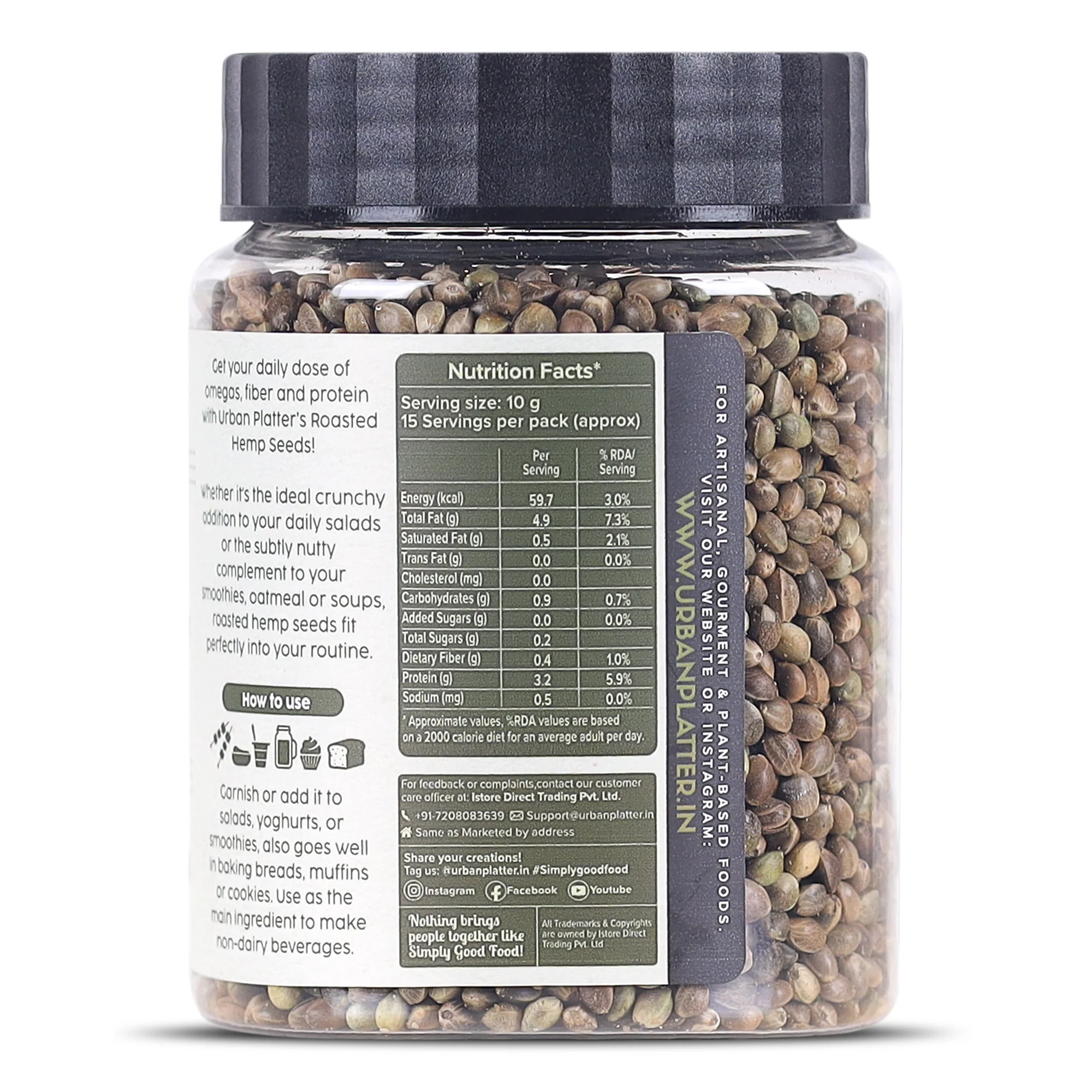 Roasted Hemp Seeds, 150 g (Hemp Seeds for Eating | Salad Topping | Roasted) - Image 3