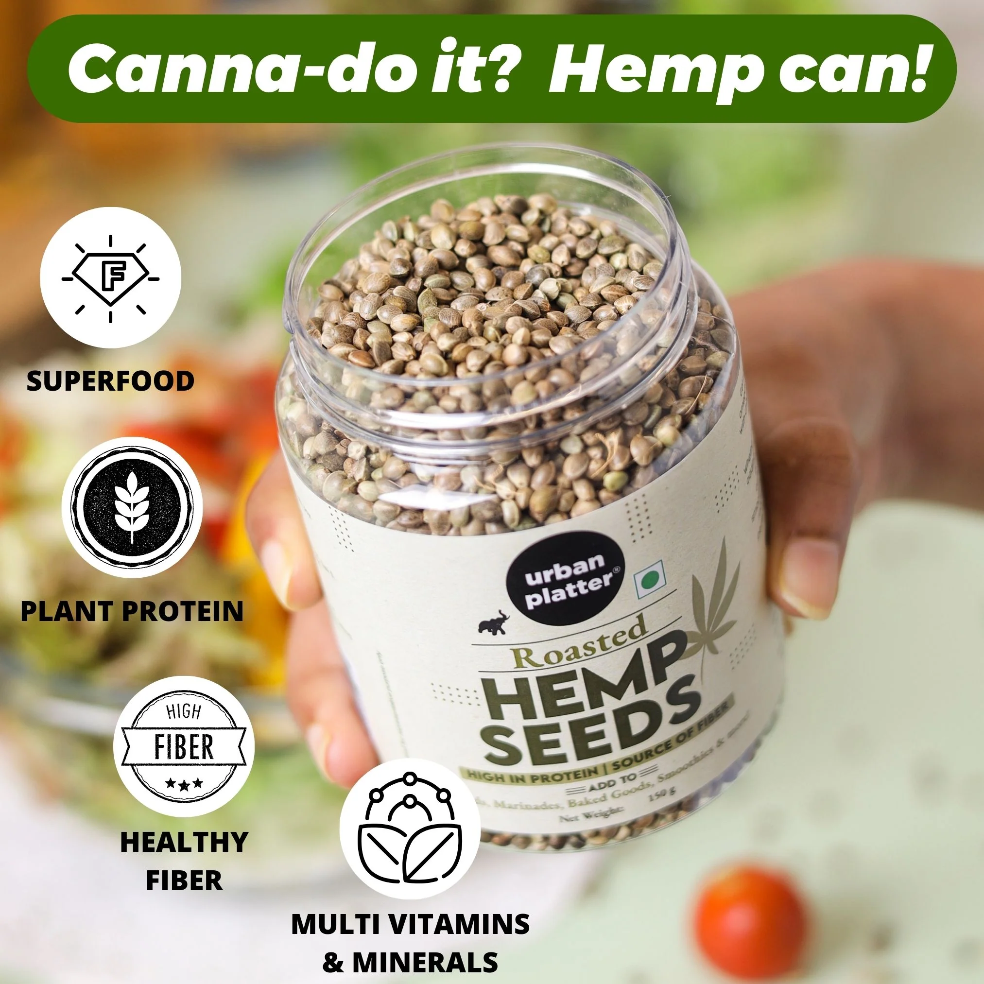 Roasted Hemp Seeds, 150 g (Hemp Seeds for Eating | Salad Topping | Roasted) - Image 4