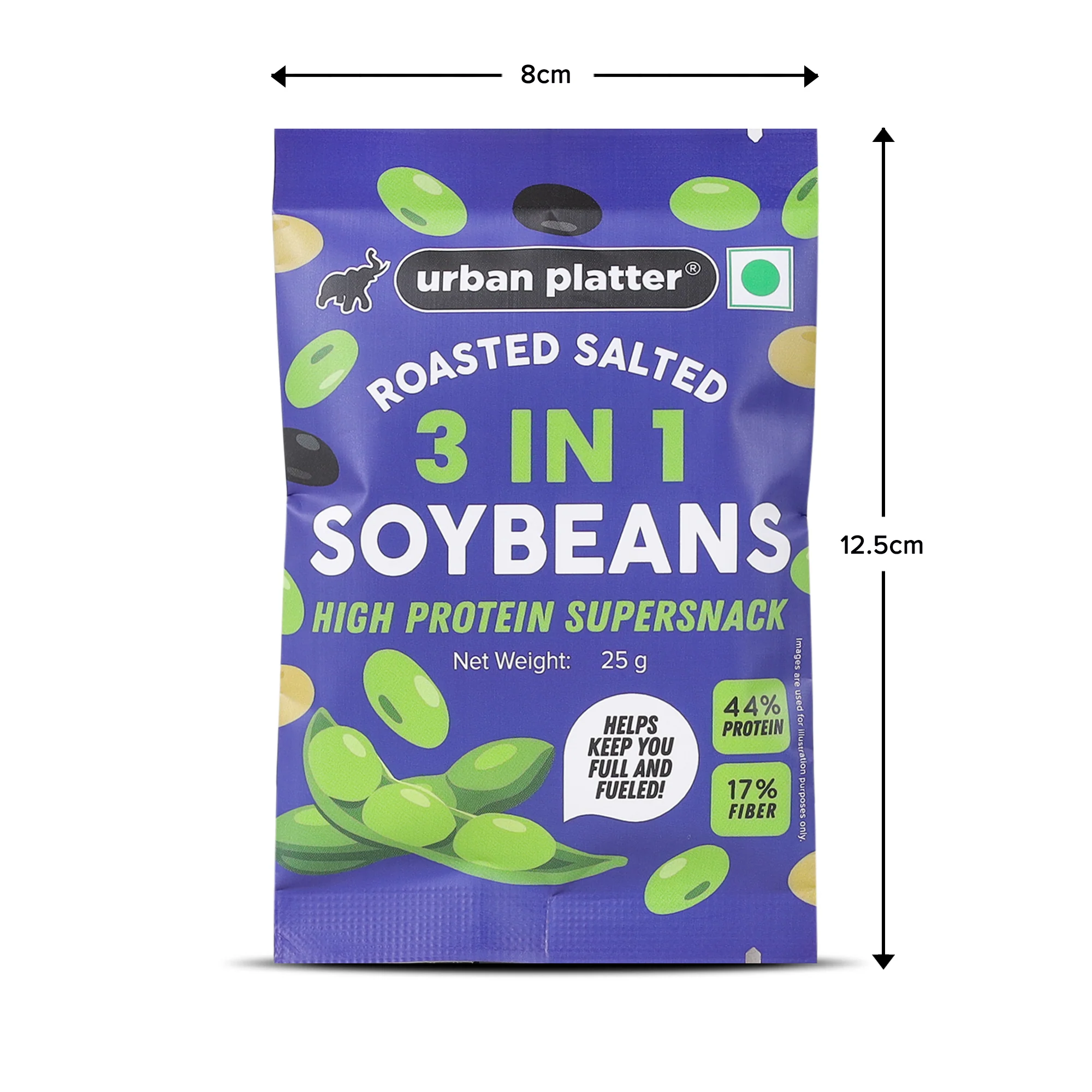 Roasted Salted 3-in-1 Soybean, 25g (44% Protein, 17% Fiber, Lightly Salted Green, Black & White Soybeans, Highest Plant Protein Supersnack) - Image 9