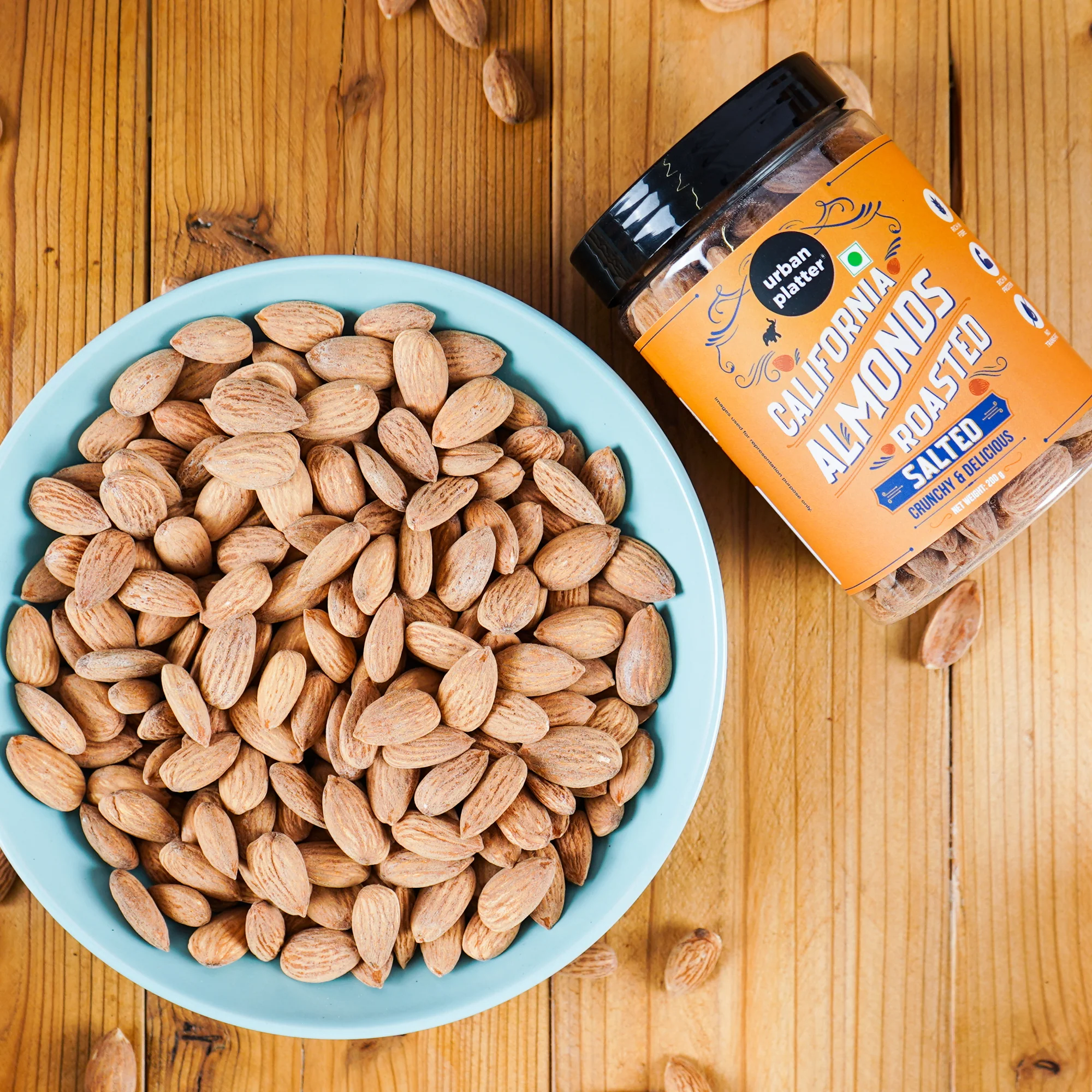 Roasted Salted California Almonds, 200g (Premium California Almonds seasoned with Pink salt, Rich in Fiber & Protein,Trail Mixes, Desserts, Ice creams, Baked Goods) - Image 6