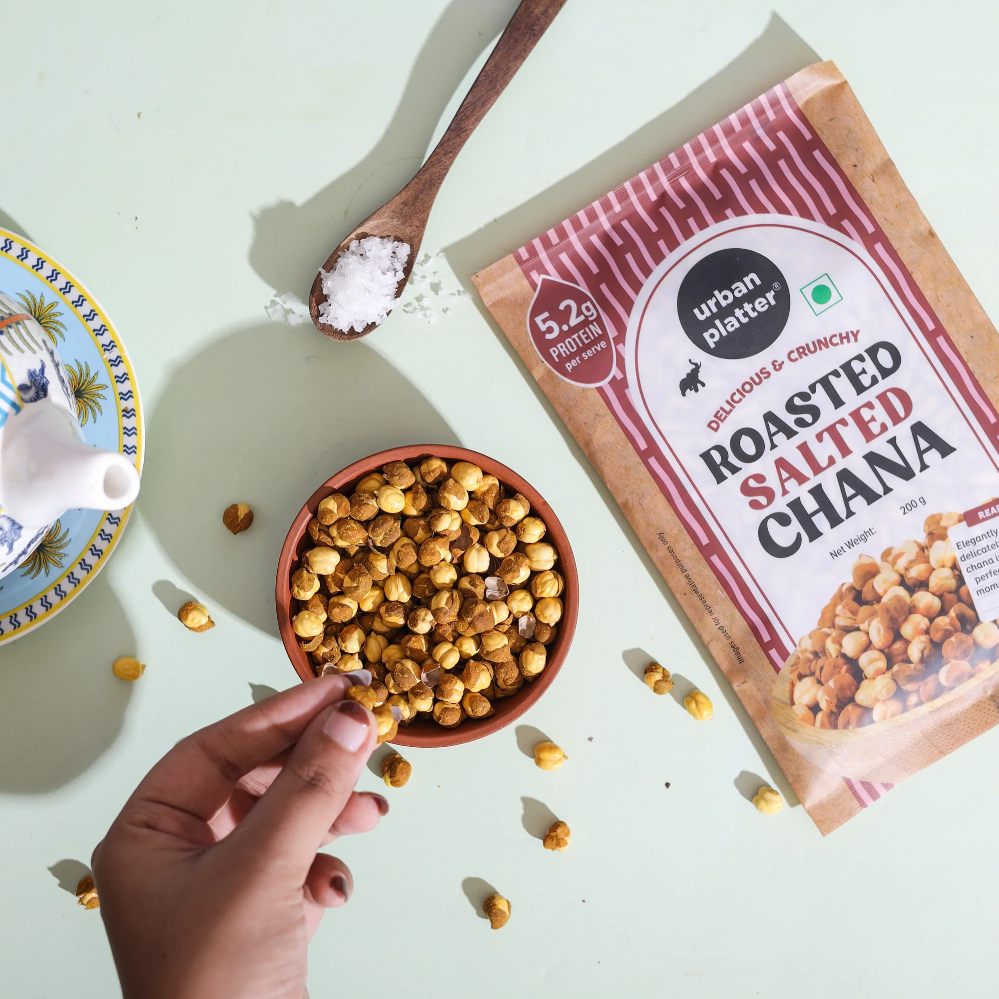 Roasted Salted Chana, 200g (With Skin | Vacuum Packed | Protein-packed Healthy Snacking) - Image 3
