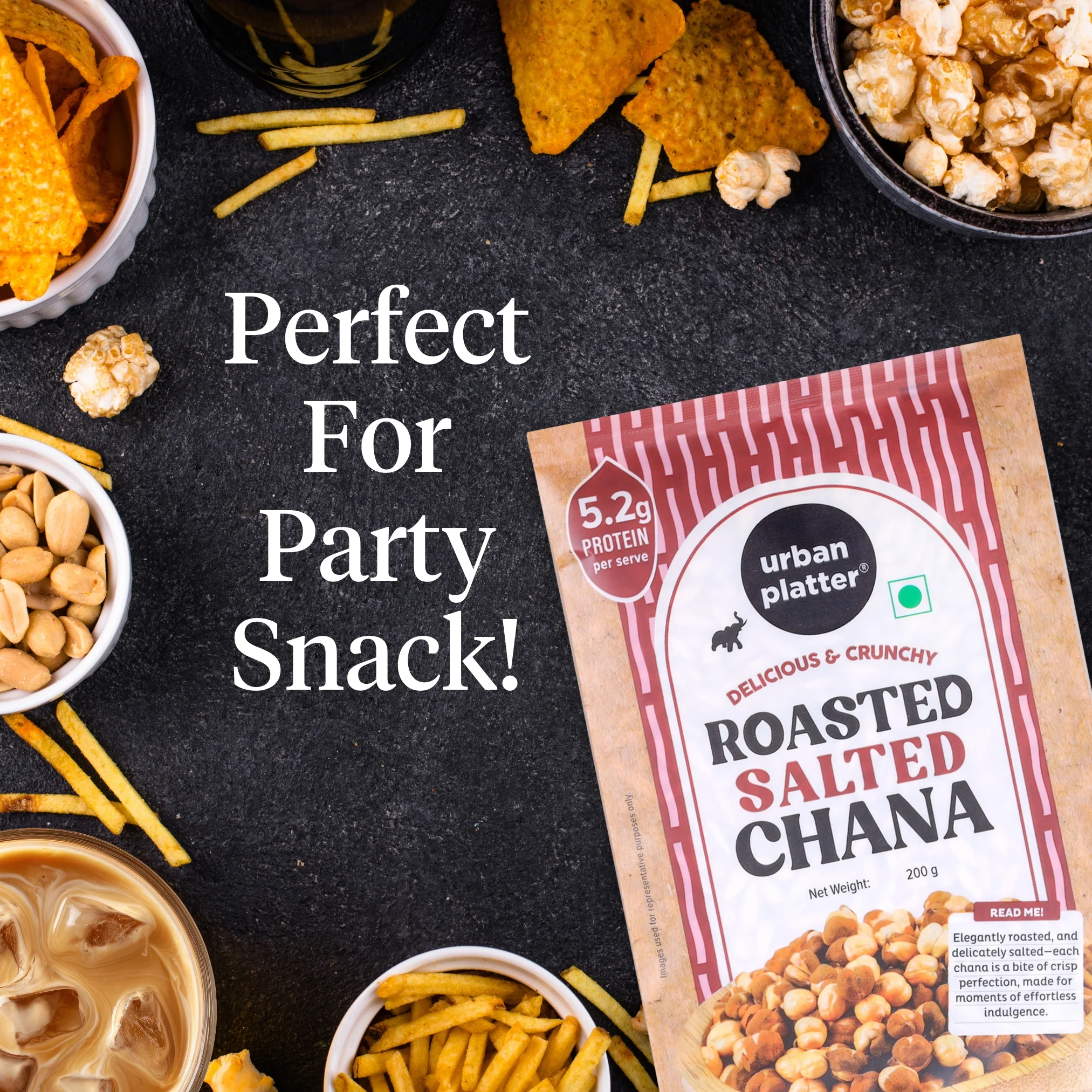 Roasted Salted Chana, 200g (With Skin | Vacuum Packed | Protein-packed Healthy Snacking) - Image 5