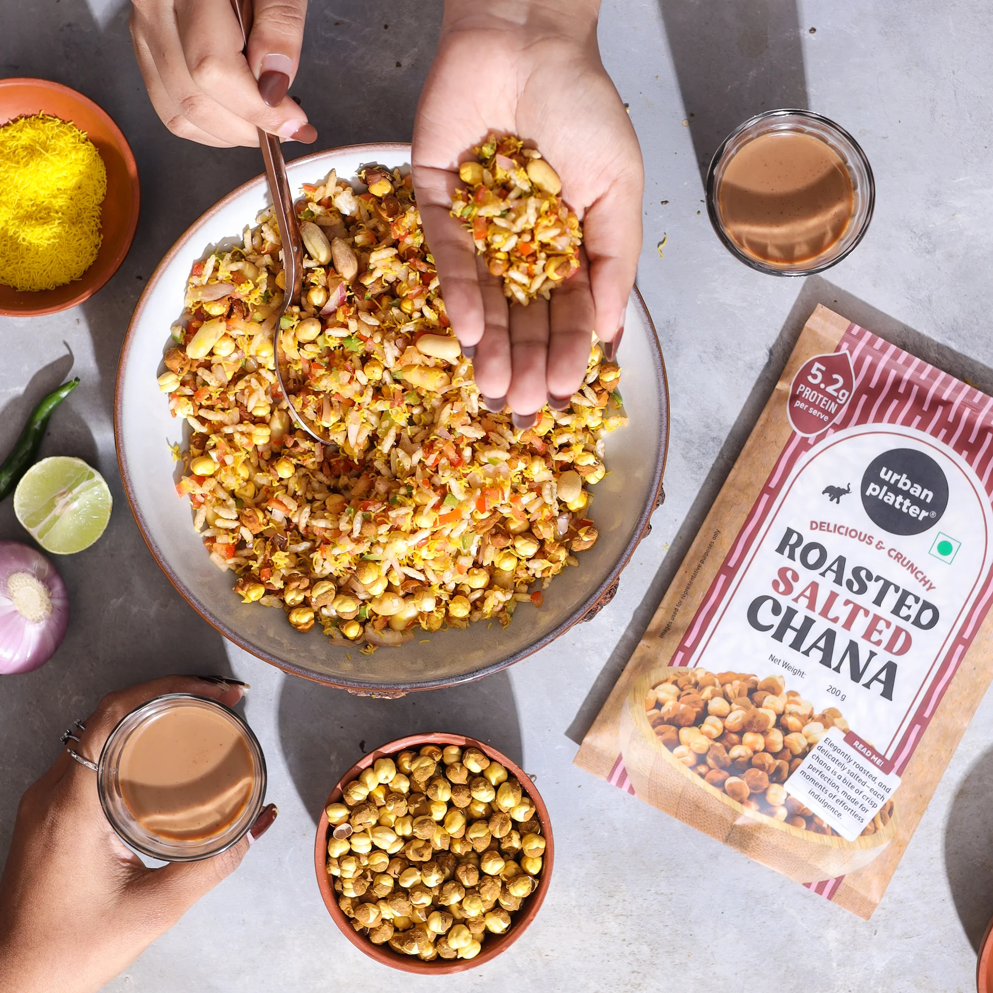 Roasted Salted Chana, 200g (With Skin | Vacuum Packed | Protein-packed Healthy Snacking) - Image 6