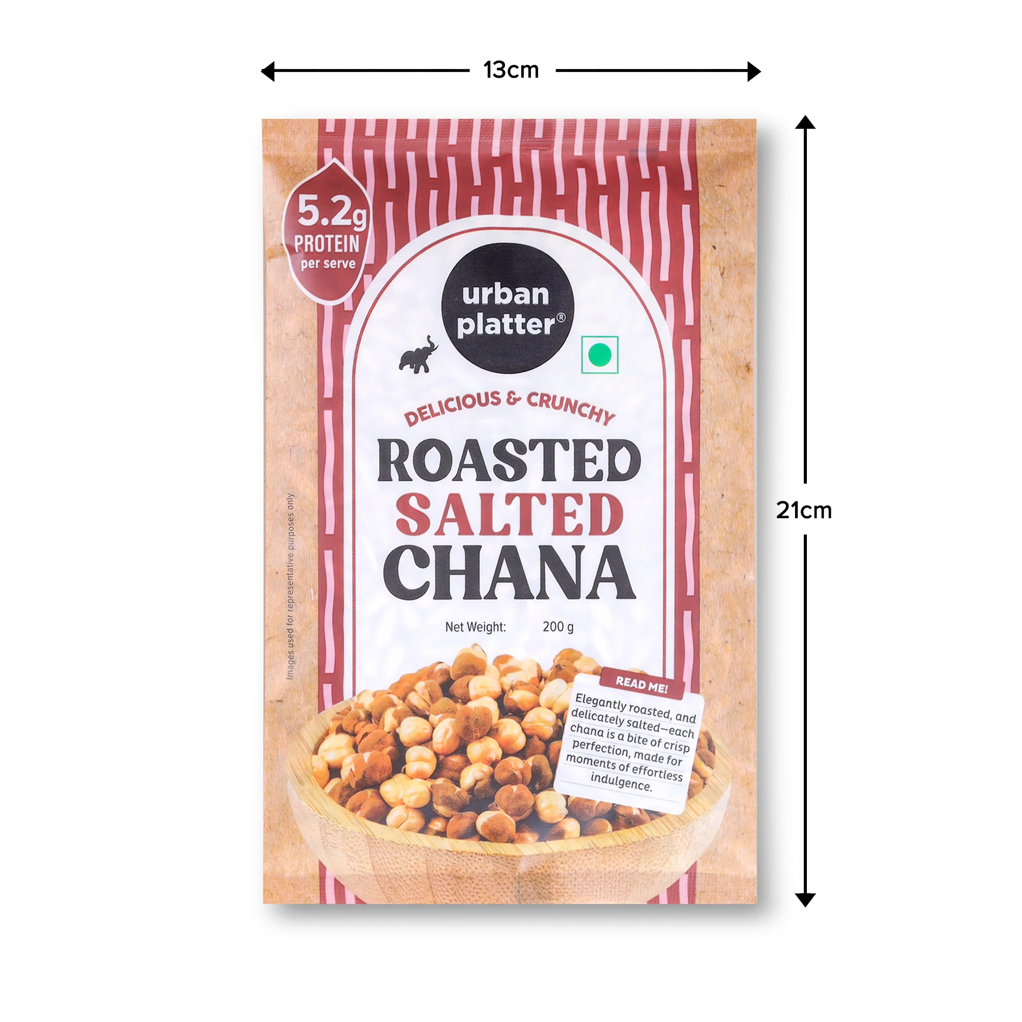 Roasted Salted Chana, 200g (With Skin | Vacuum Packed | Protein-packed Healthy Snacking) - Image 7