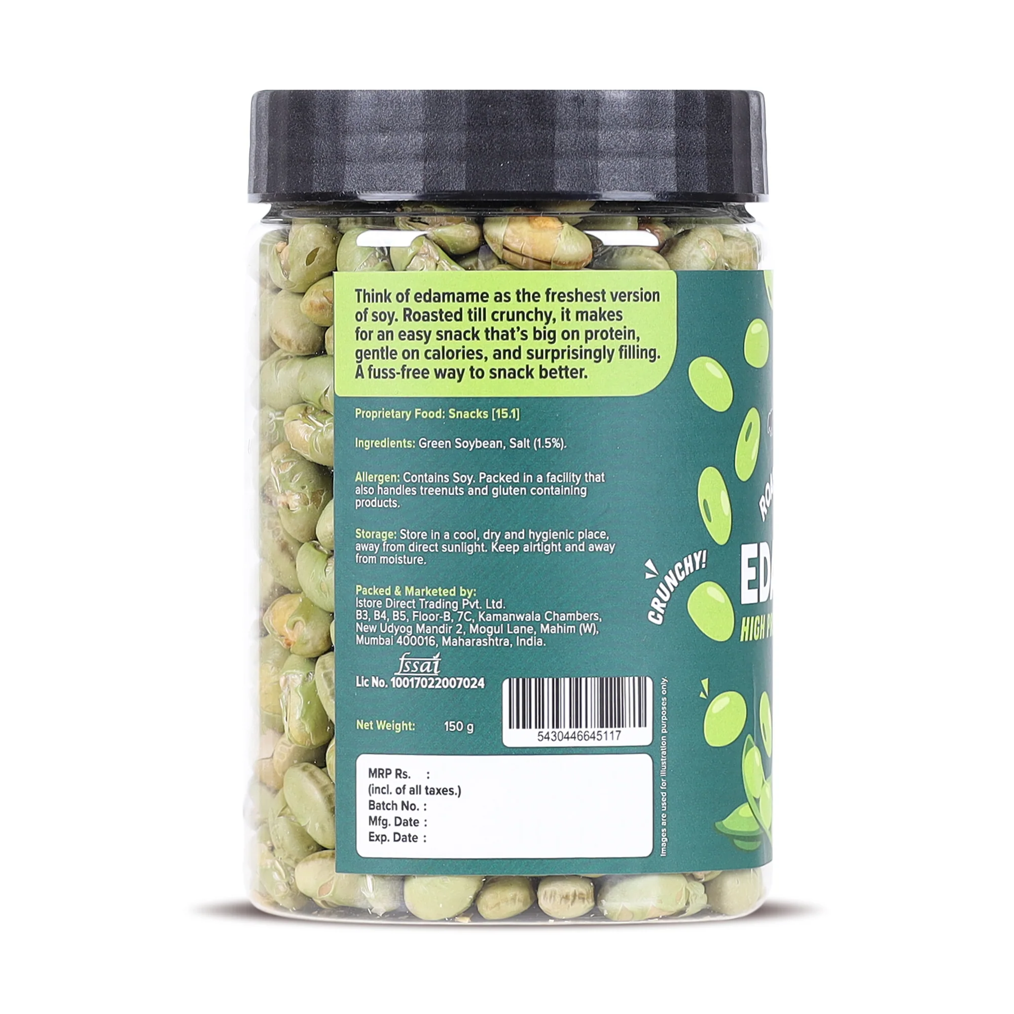 Roasted Salted Edamame (46% Protein, 14% Fiber, Lightly Salted Young Green Soybeans, Highest Plant Protein Supersnack) - Image 10