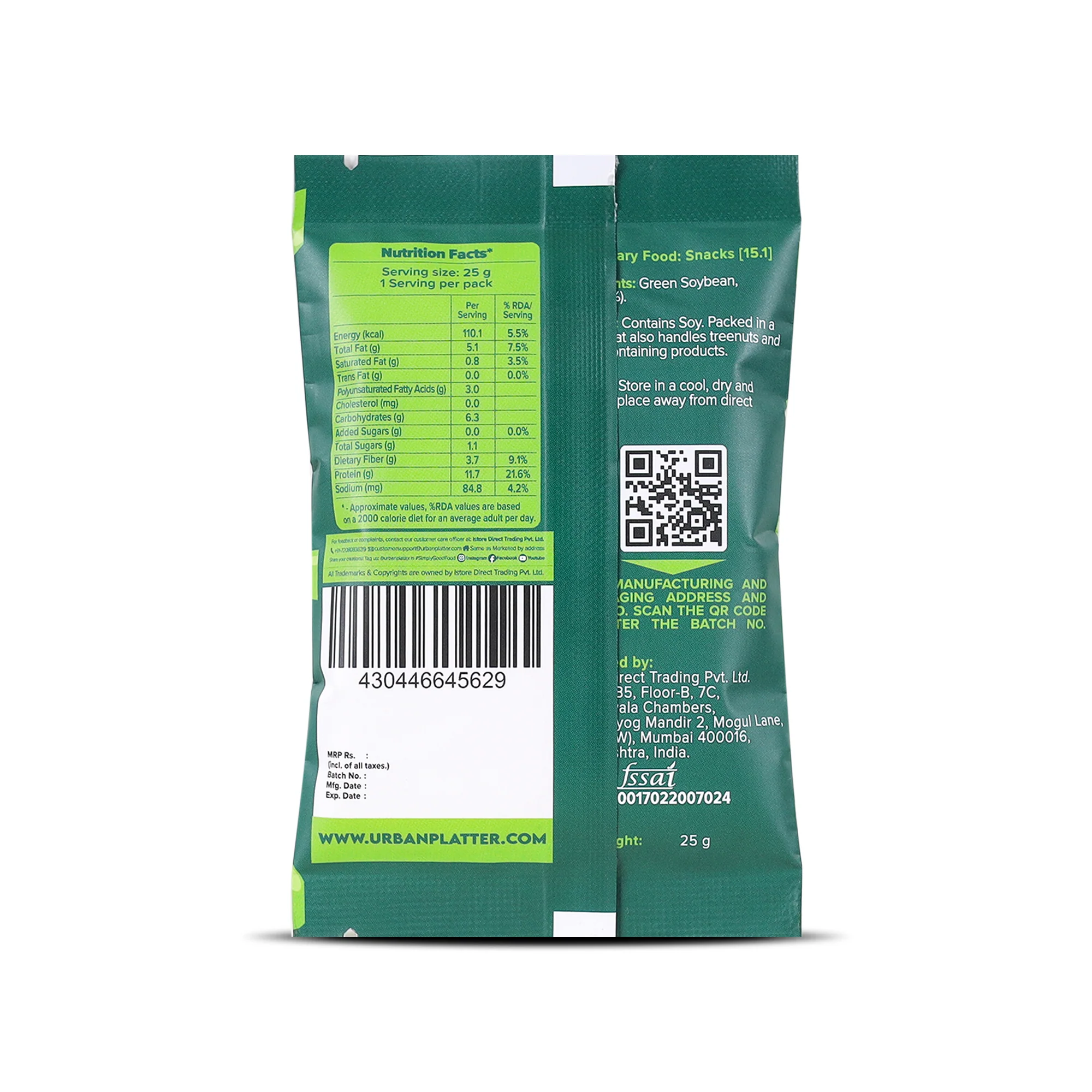 Roasted Salted Edamame, 25g (46% Protein, 14% Fiber, Lightly Salted Young Green Soybeans, Highest Plant Protein Supersnack) - Image 2
