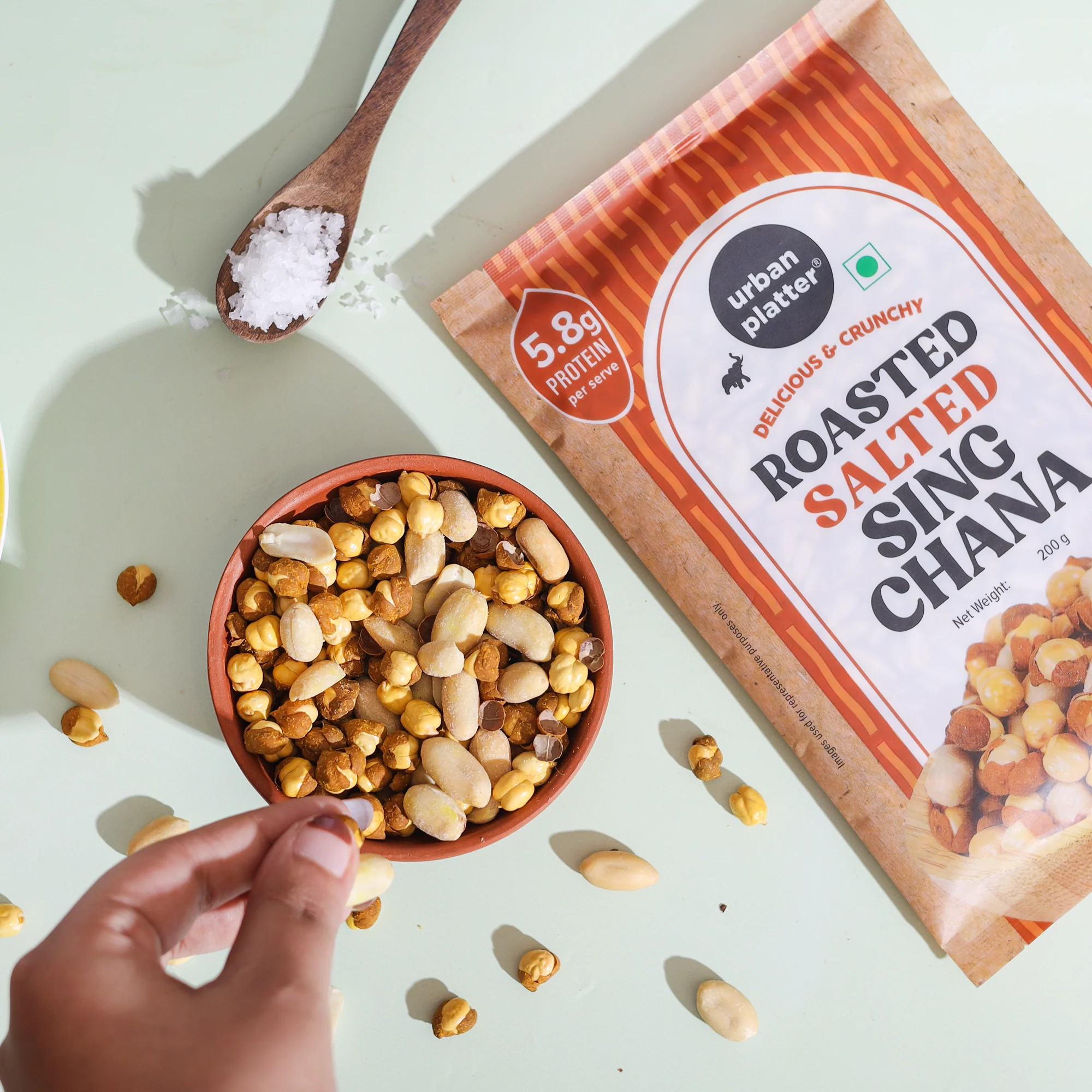 Roasted Salted Sing Chana, 200g (The OG Indian Protein-rich Healthy Snack | Vacuum Packed) - Image 3