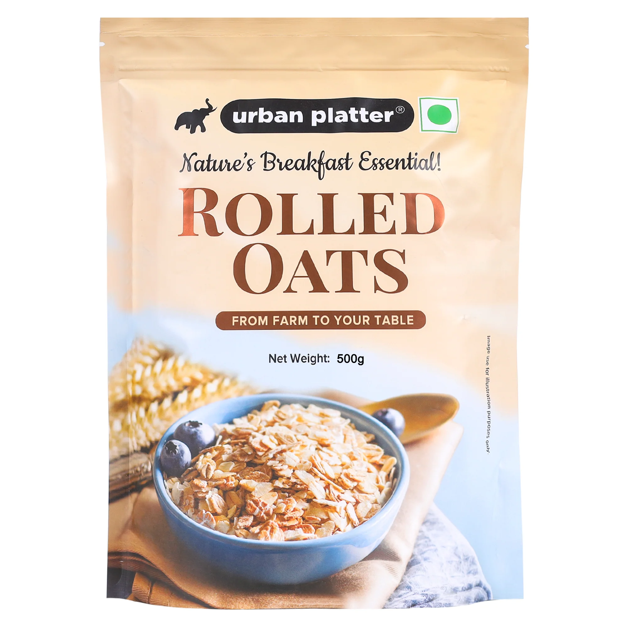 Rolled Oats, 500g (Whole-Grain Oats | High in Fiber and Protein | Breakfast Cereal I Old-Fashioned Oats)