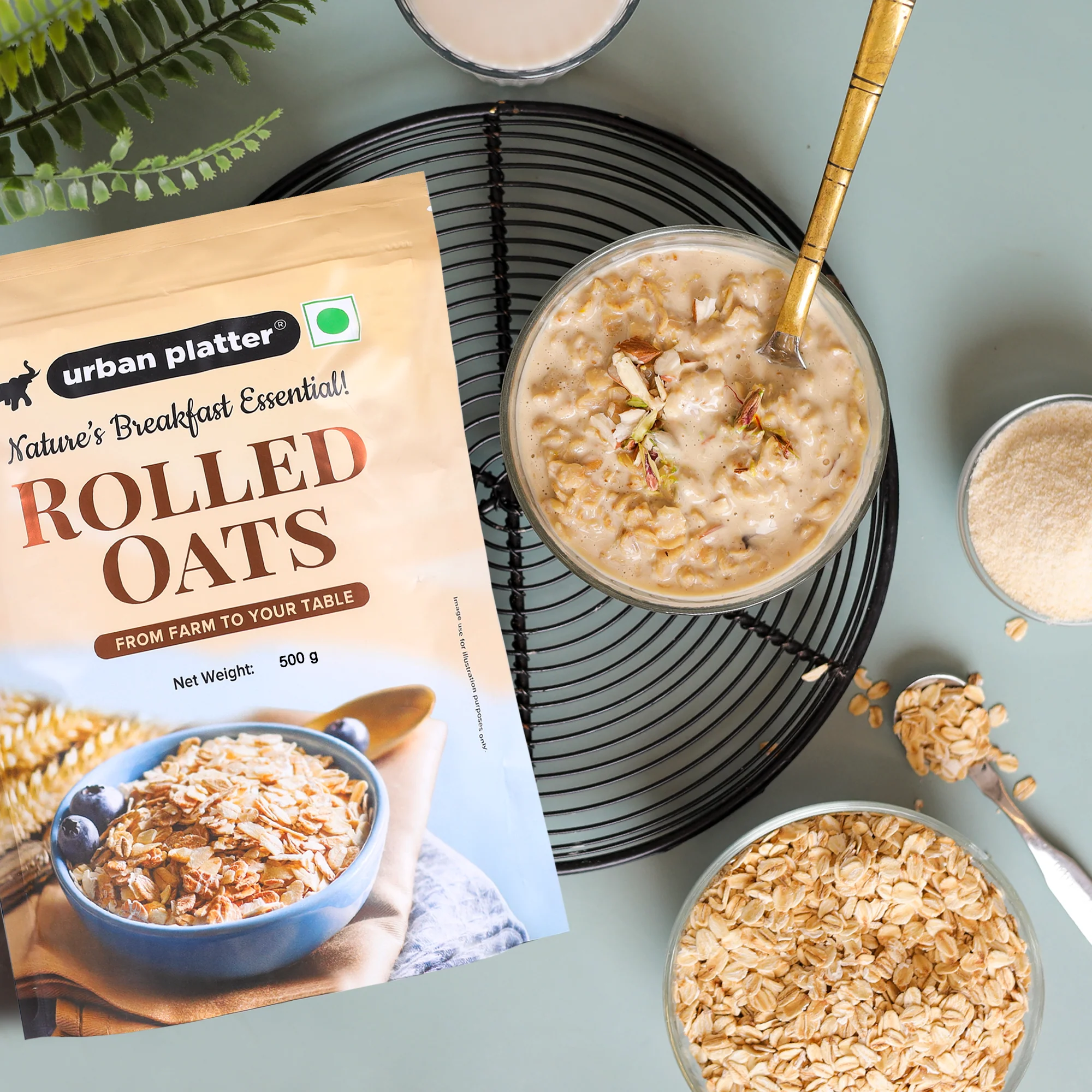 Rolled Oats, 500g (Whole-Grain Oats | High in Fiber and Protein | Breakfast Cereal I Old-Fashioned Oats) - Image 6