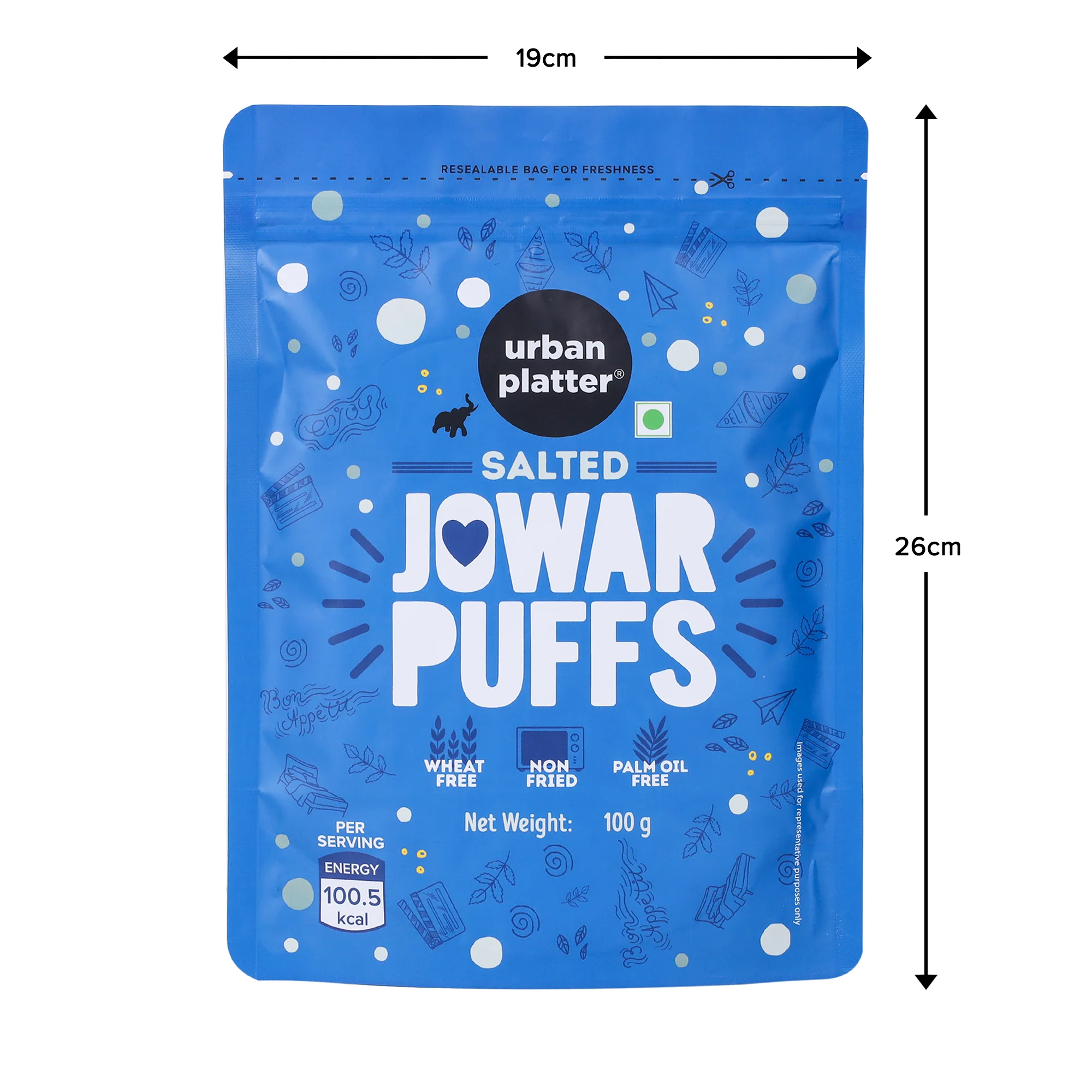 Jowar Puffs, 100g (Gluten-free, Palm-oil-free, Baked, Not Fried, Light & Crunchy, Made from Sorghum) - Image 6