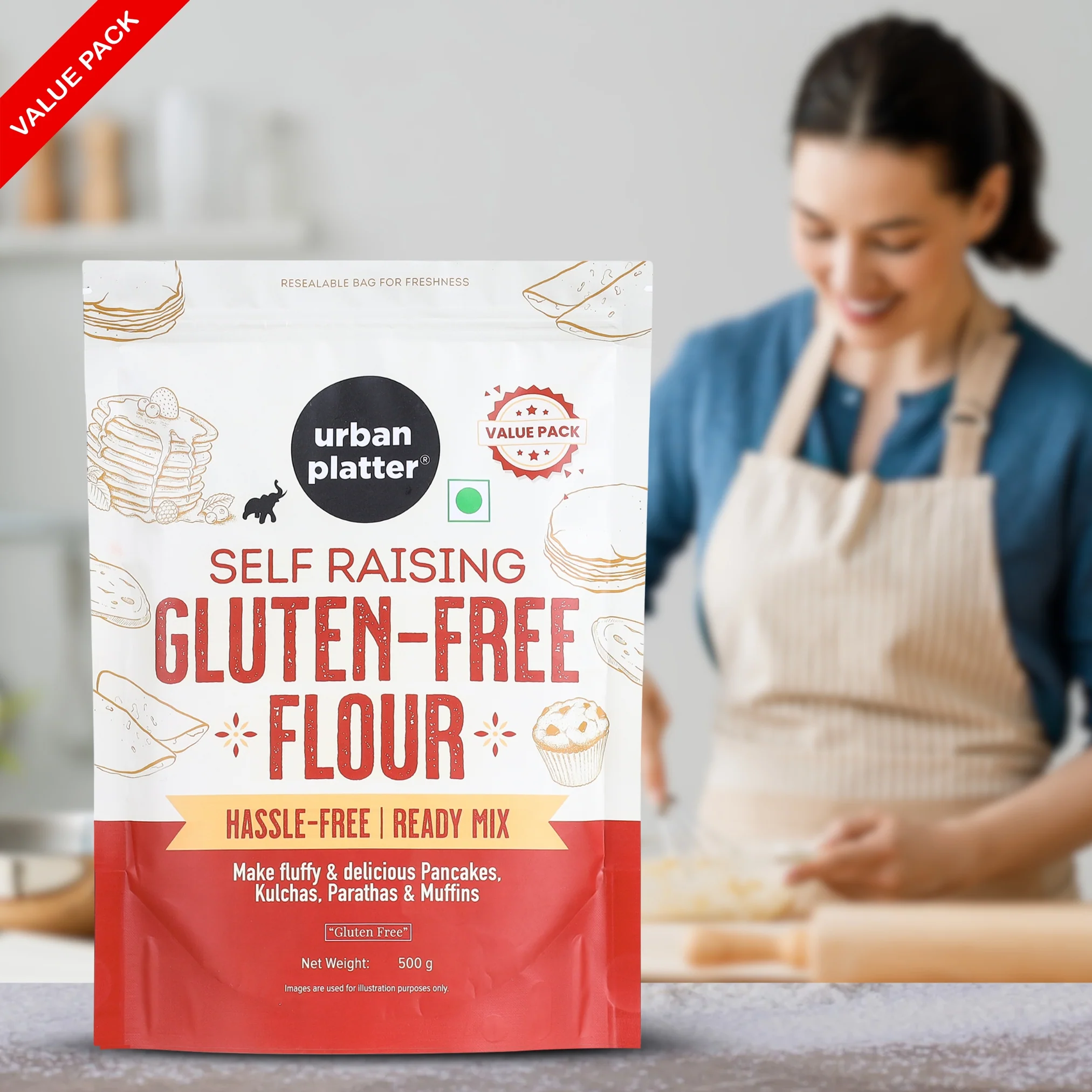 Self Raising Gluten-free Flour, 500g (Ready Mix | Wheat Free | For Pancakes, Muffins and Cakes) - Image 3