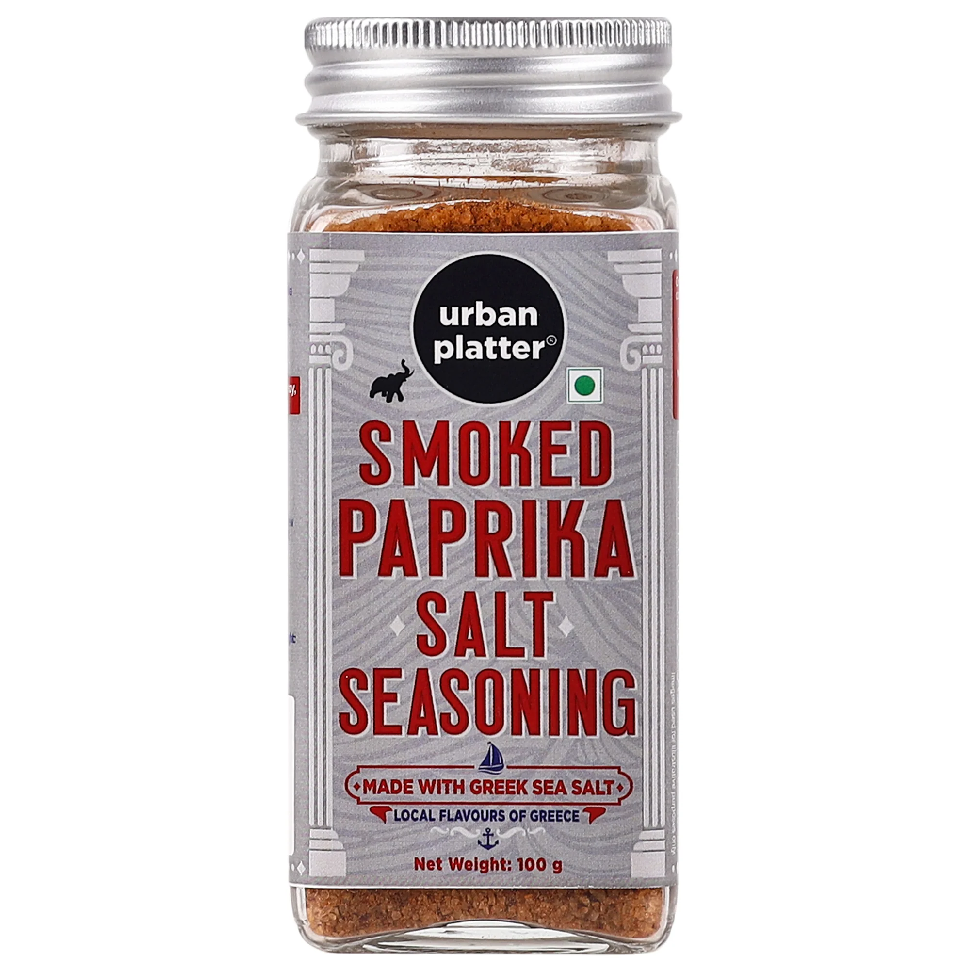 Smoked Paprika Salt Seasoning, 100g (Product of Greece, Made from Greek Sea Salt, Naturally Cold Smoked, Season Vegetables)