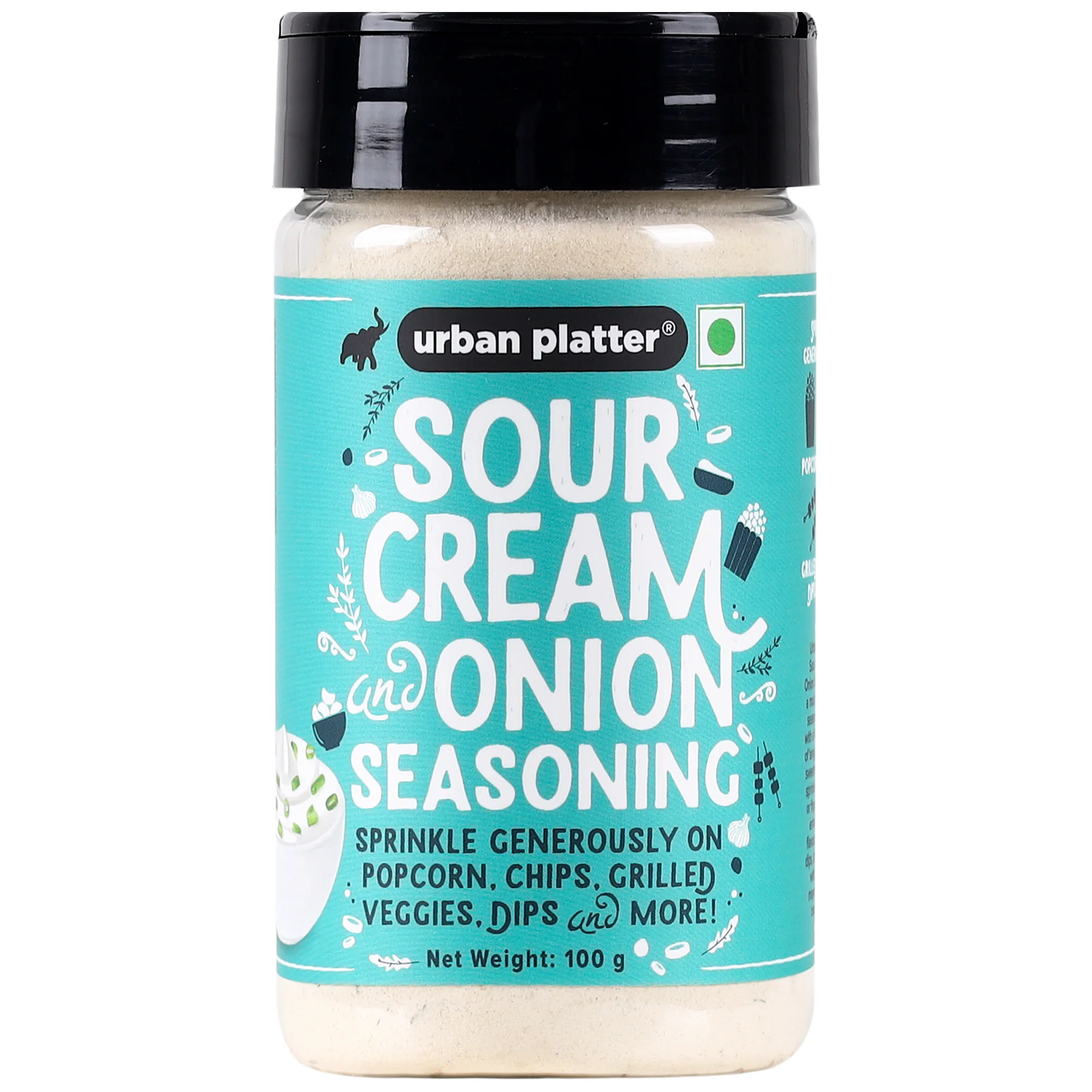 Sour Cream and Onion Seasoning, 100g (Perfect for Pop Corn, Pasta, Fries | Dairy-Free | Make Dips and Season Appetizrs)