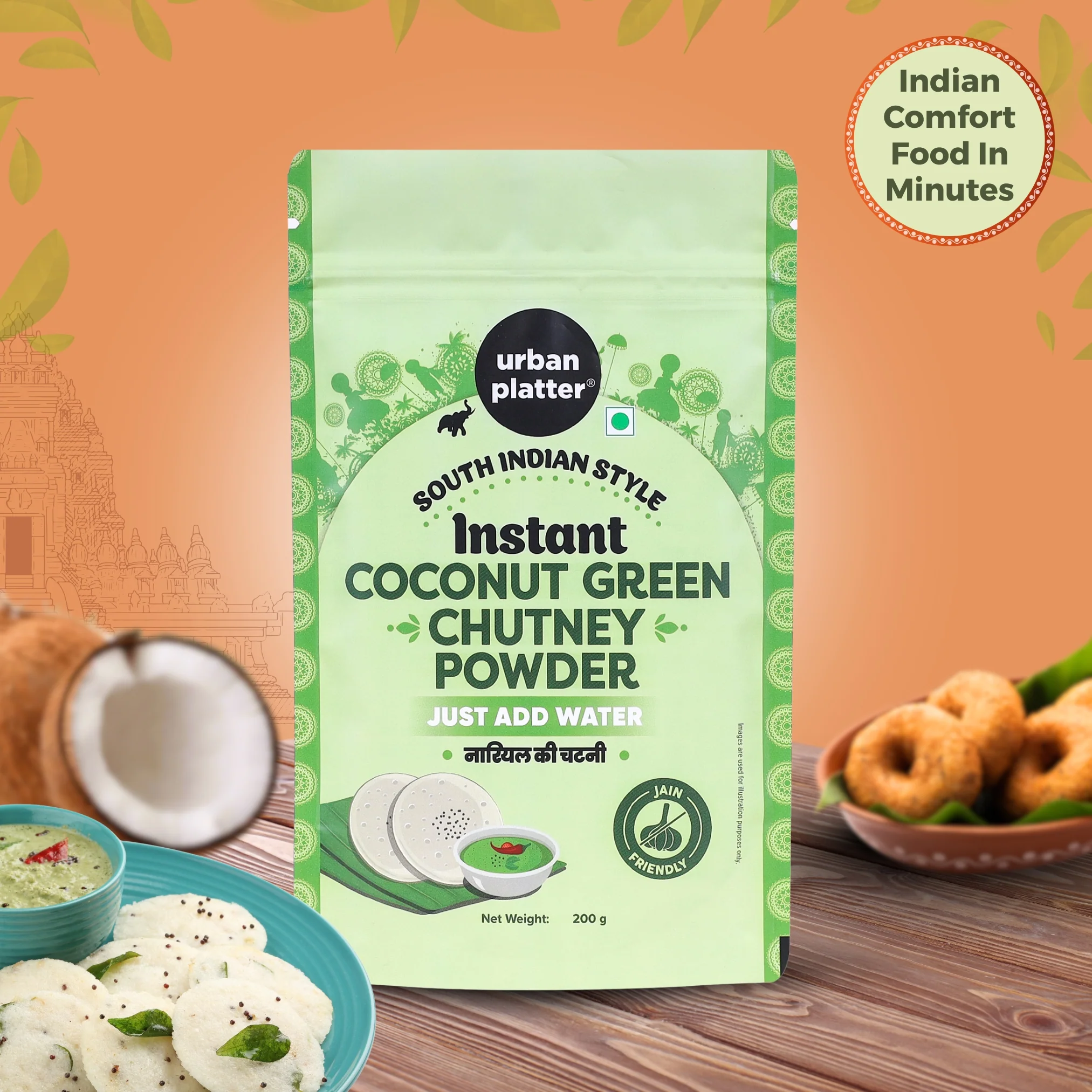 South Indian Style Instant Coconut Green Chutney Powder, 200g [Nariyal ki Chutney, Just Add Water] - Image 7