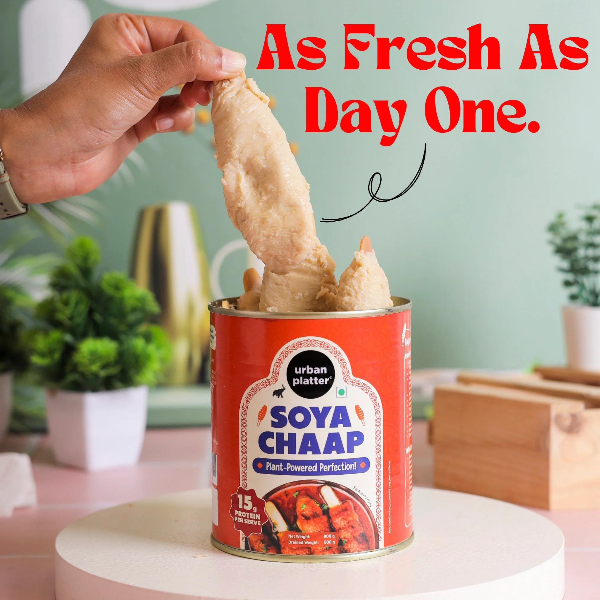Soya Chaap in Brine, 800g (Pack of 2)(Canned | Chunks on Stick | Drained Weight - 500g, Rich in Plant Protein| Soy Chap) - Image 8