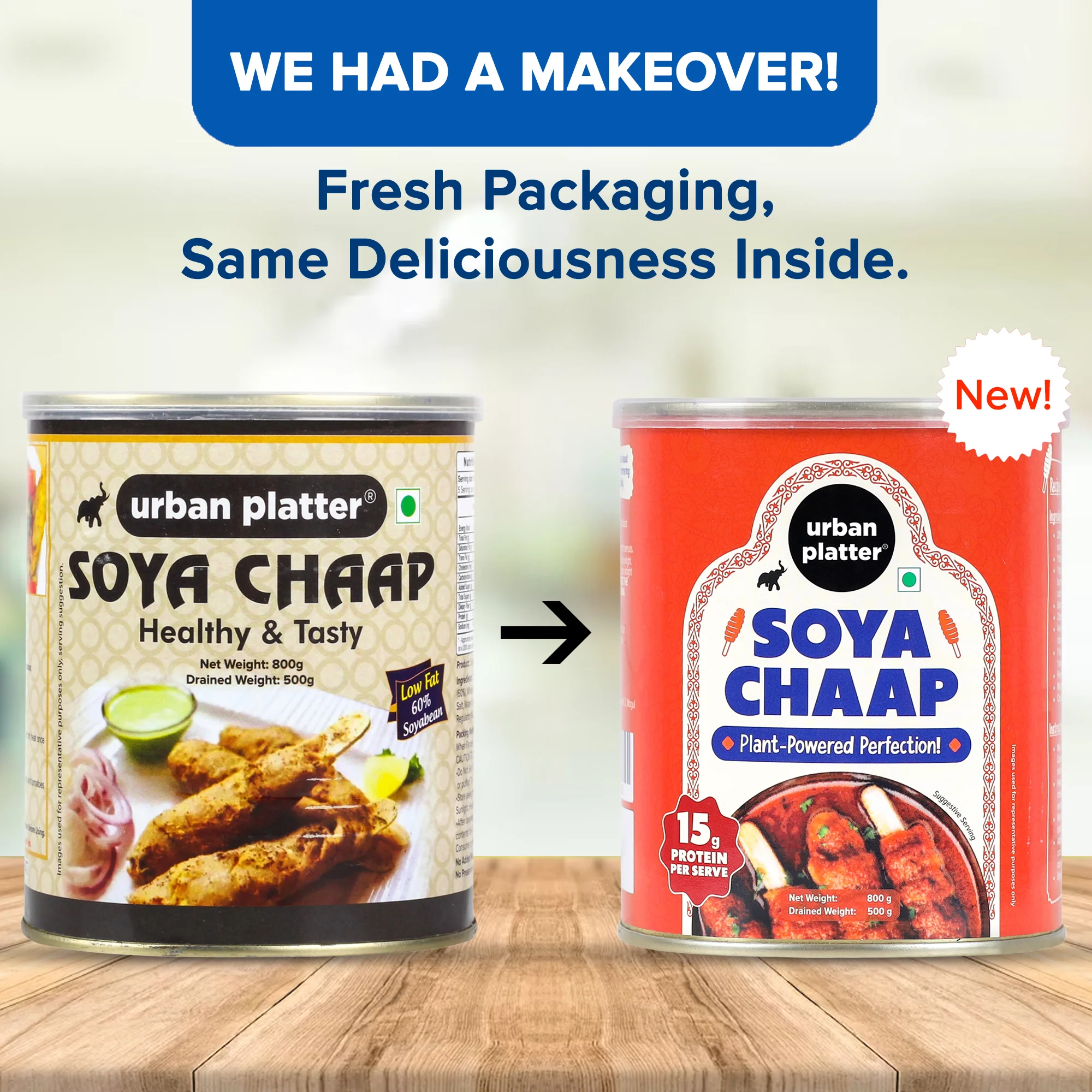 Soya Chaap in Brine, 800g (Pack of 2)(Canned | Chunks on Stick | Drained Weight - 500g, Rich in Plant Protein| Soy Chap) - Image 9
