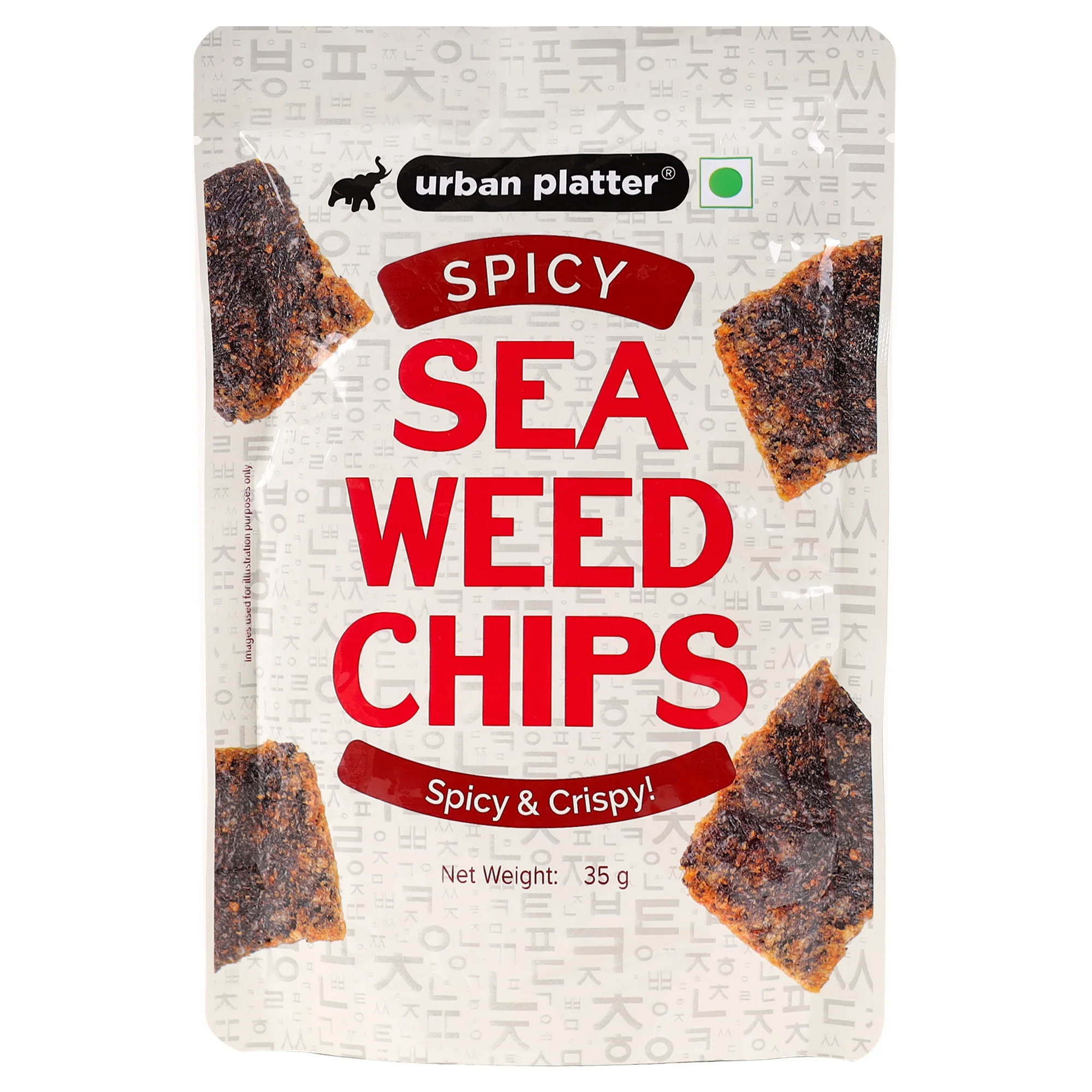 Spicy Seaweed Nori Chips Crispy Snack, 35g [Product of Korea]