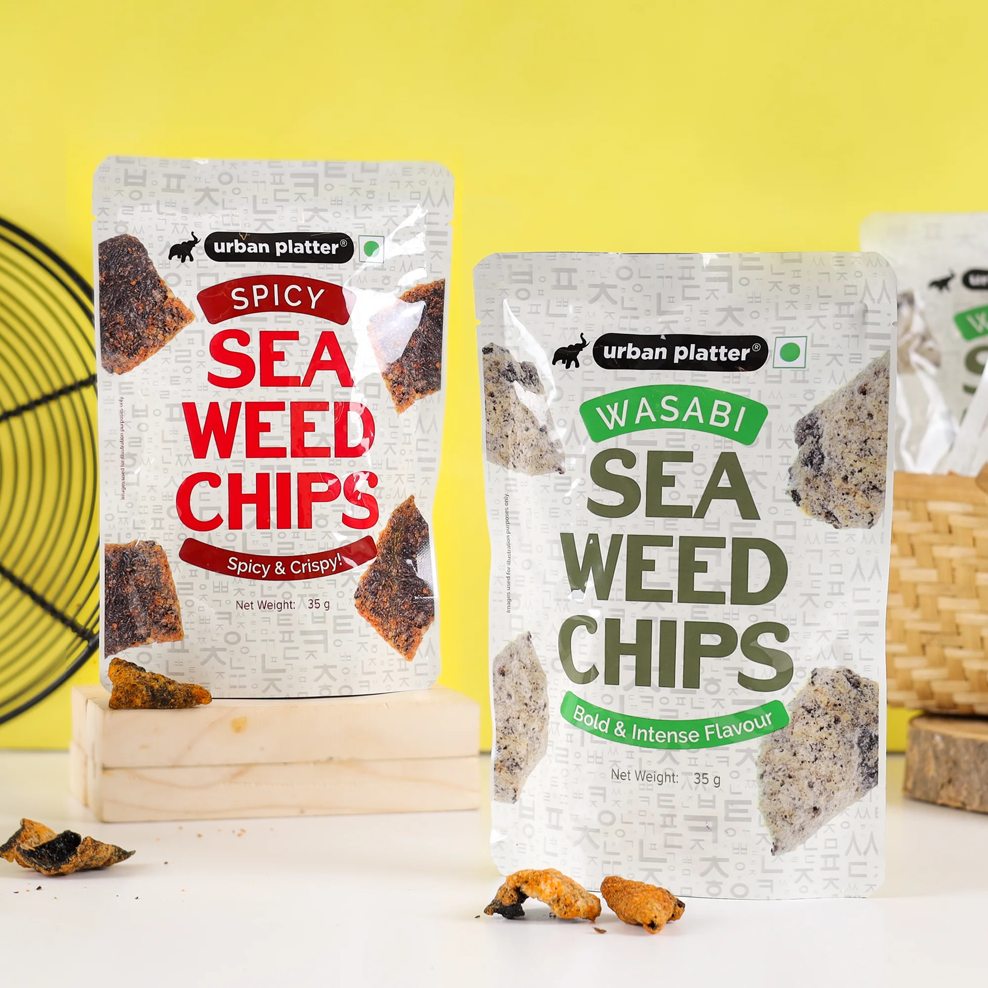 Spicy Seaweed Nori Chips Crispy Snack, 35g [Product of Korea] - Image 4