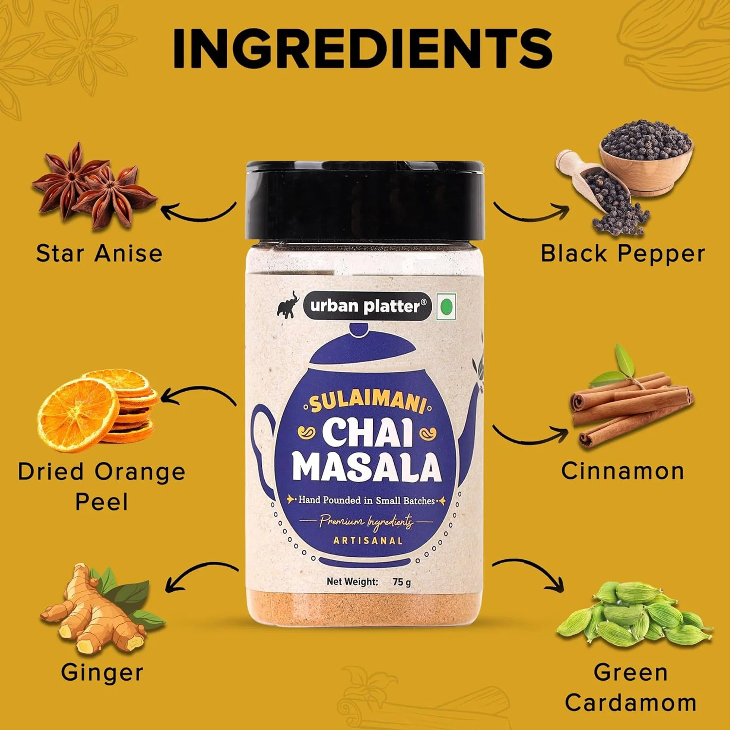 Sulaimani Chai Masala, 75g (Artisanal Tea Spice, Hand Pounded, Strong Flavour & Aroma) - Image 5