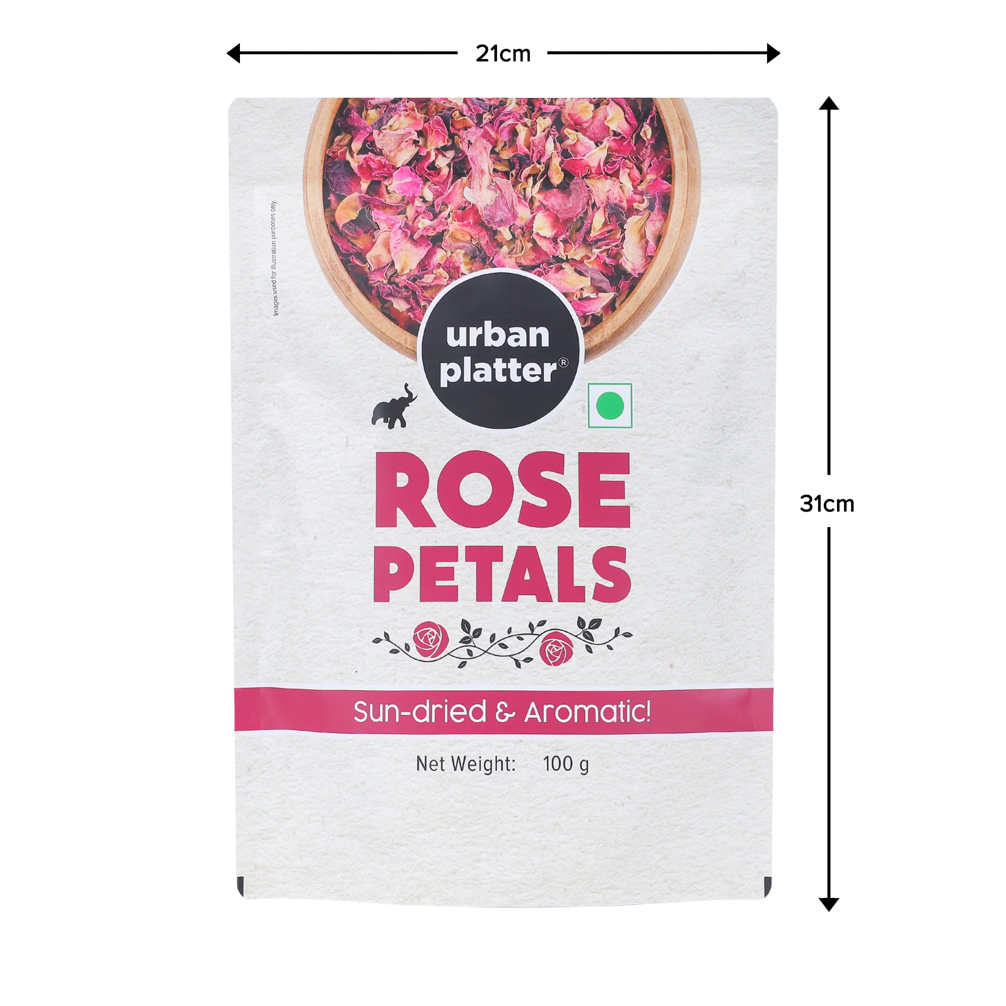Sun Dried Rose Petals, 100g (100% Edible, Sun-Dried | Gulab Patti | Dried Rose Petals | Use in Tea, Baking, Making Rose Water, Crafting) - Image 7