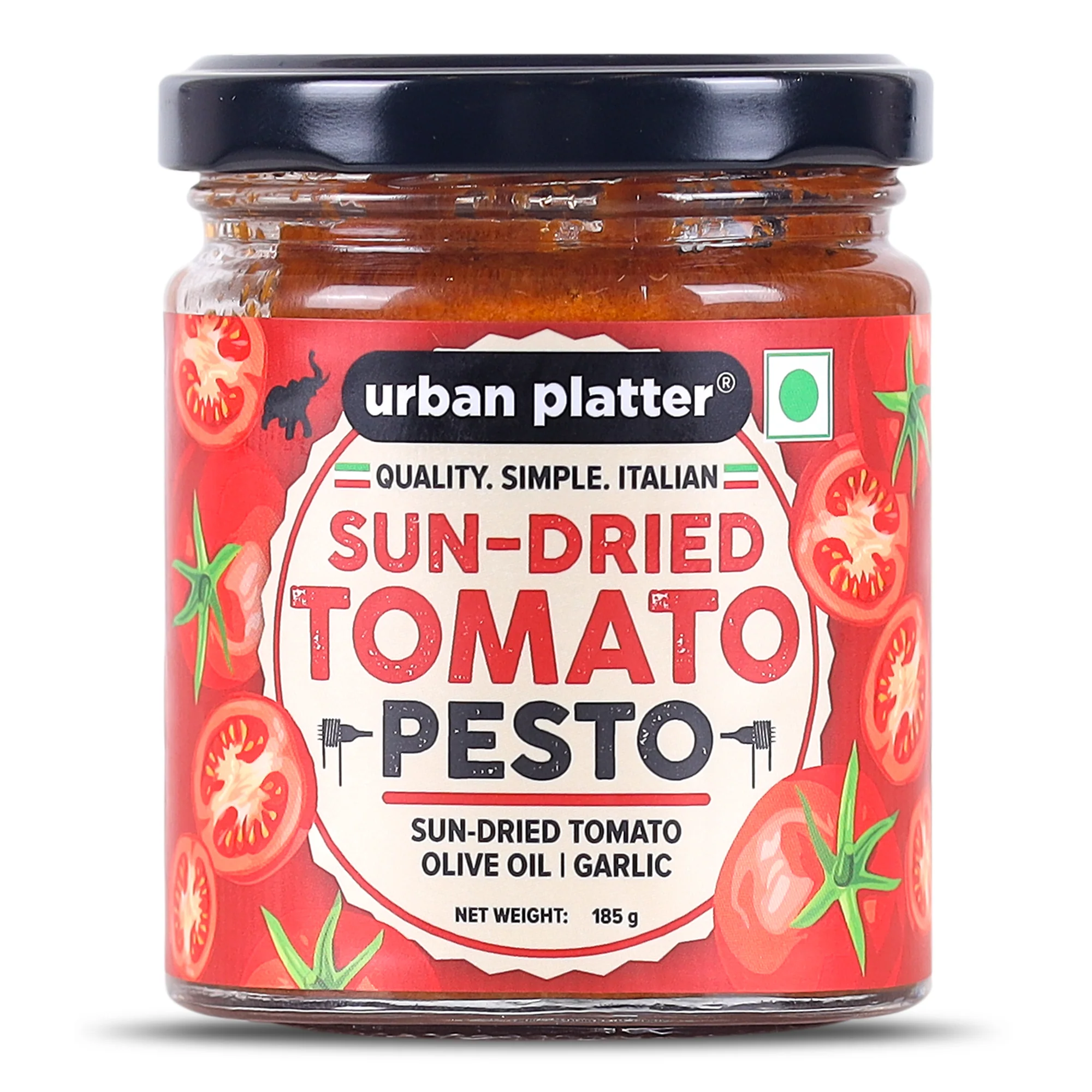 Sundried Tomato Pesto, 185g (Plant Based | Preservative-free | Italian Inspired Pasta Sauce & Spread)
