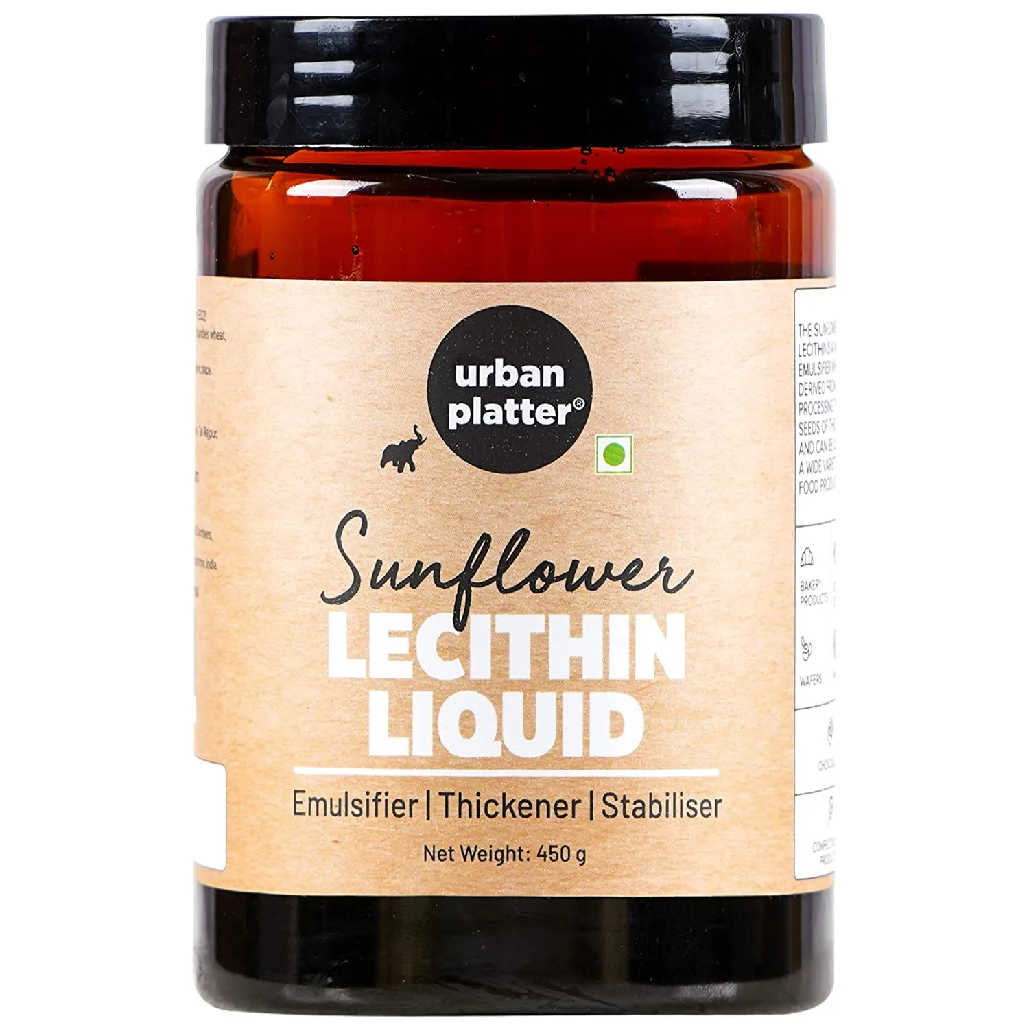 Sunflower Lecithin Liquid, 450g (Emulsifier|Thickener|Stabiliser|Natural Food Additive|Add to bakery products, chocolate, confectionery products)
