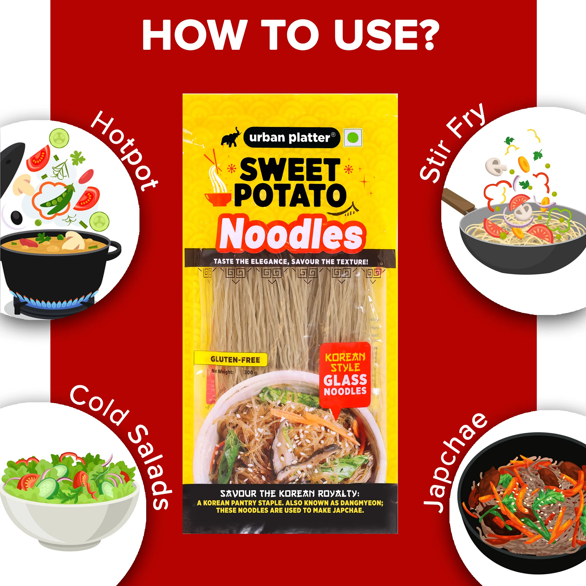 Sweet Potato Noodles (Dangmyeon), 300g (Korean Style Japchae Noodles, Glass Noodles, Additive-free, Gluten-free) - Image 5
