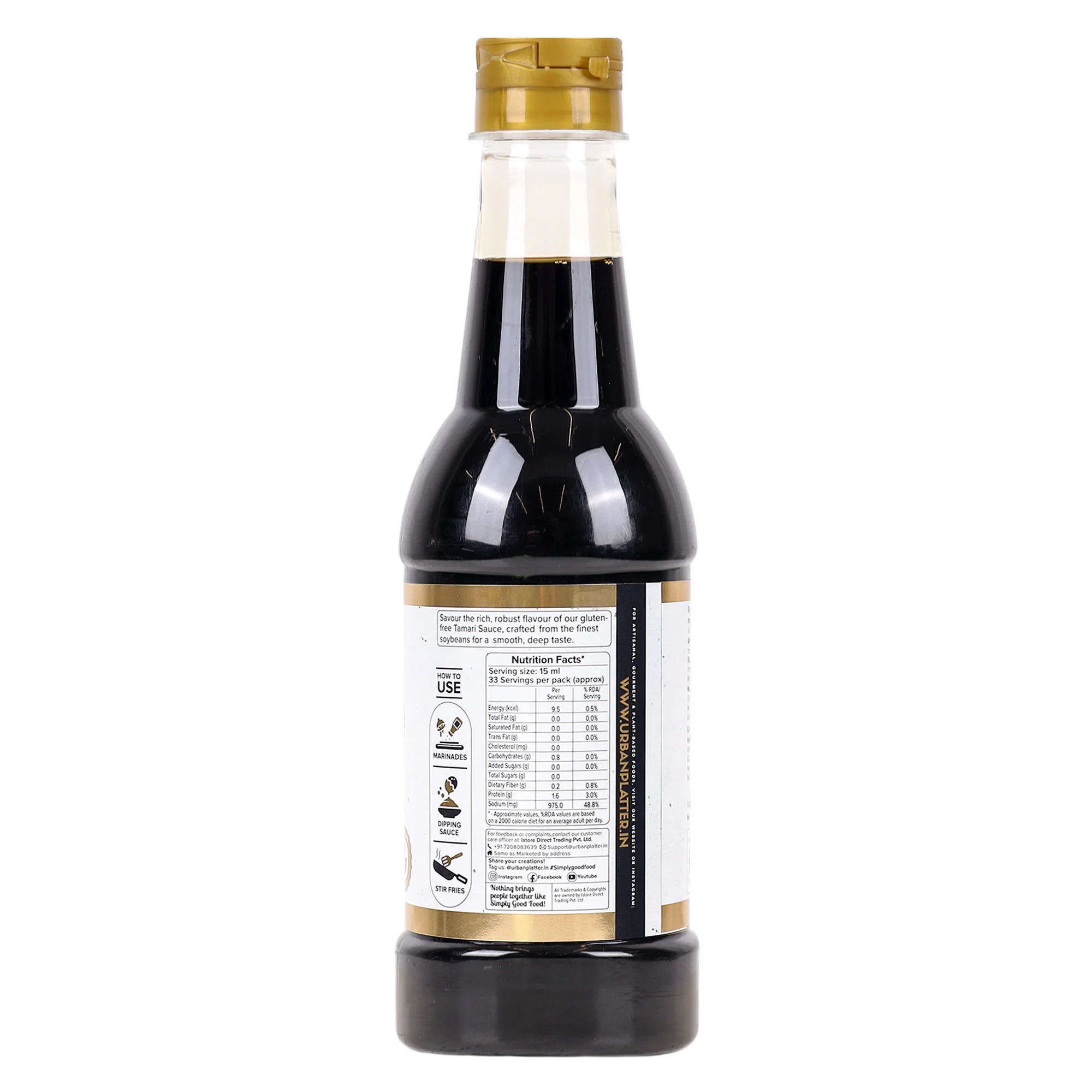 Tamari Soy Sauce, 500ml (Traditionally Brewed from Soya Beans, Asian Gluten-free Umami Seasoning, Clean-label) - Image 3